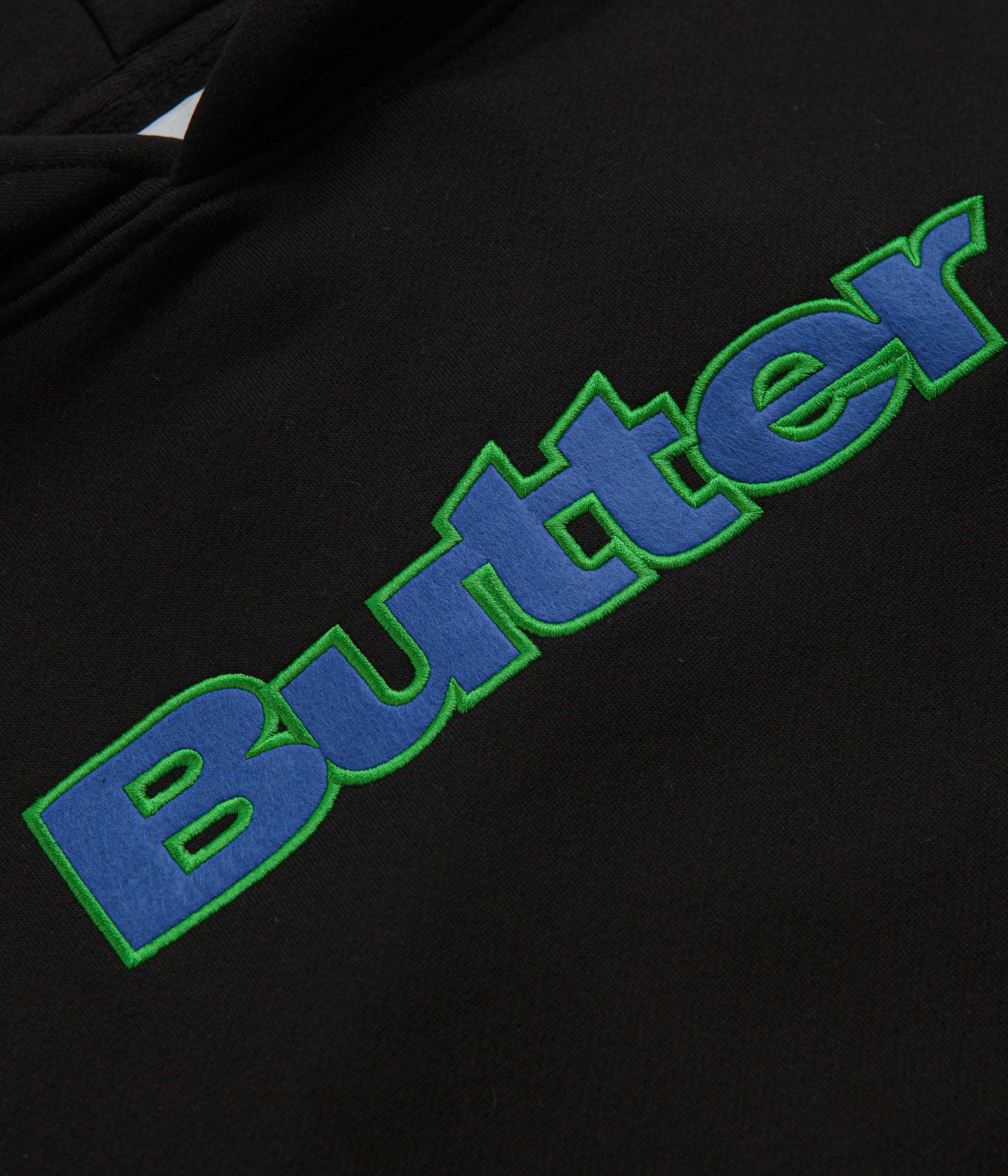 Butter Goods Black Felt Logo Applique Hoodie - A Must-Have!