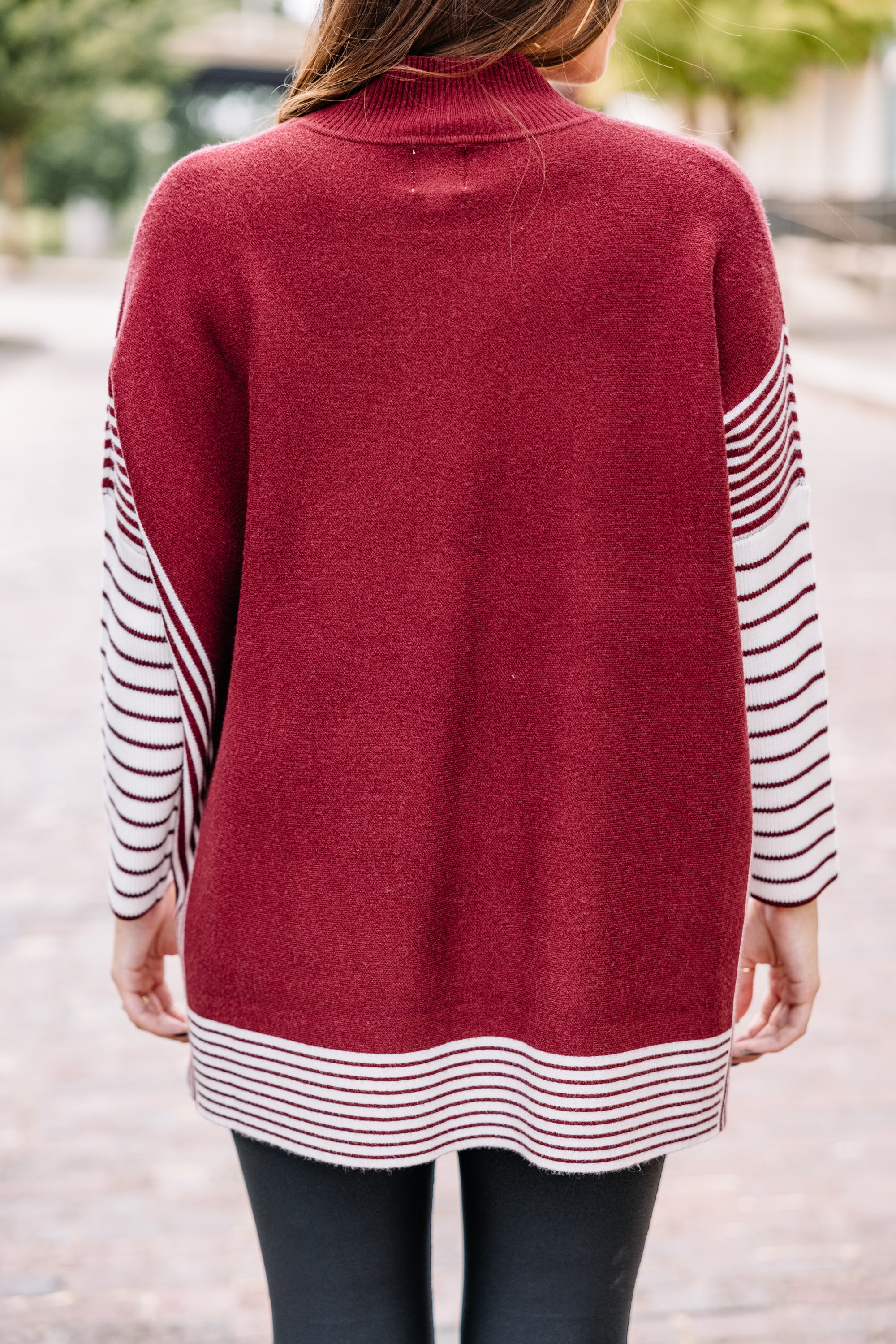 Gorgeous All-In Burgundy Red Striped Tunic - A Must-Have!