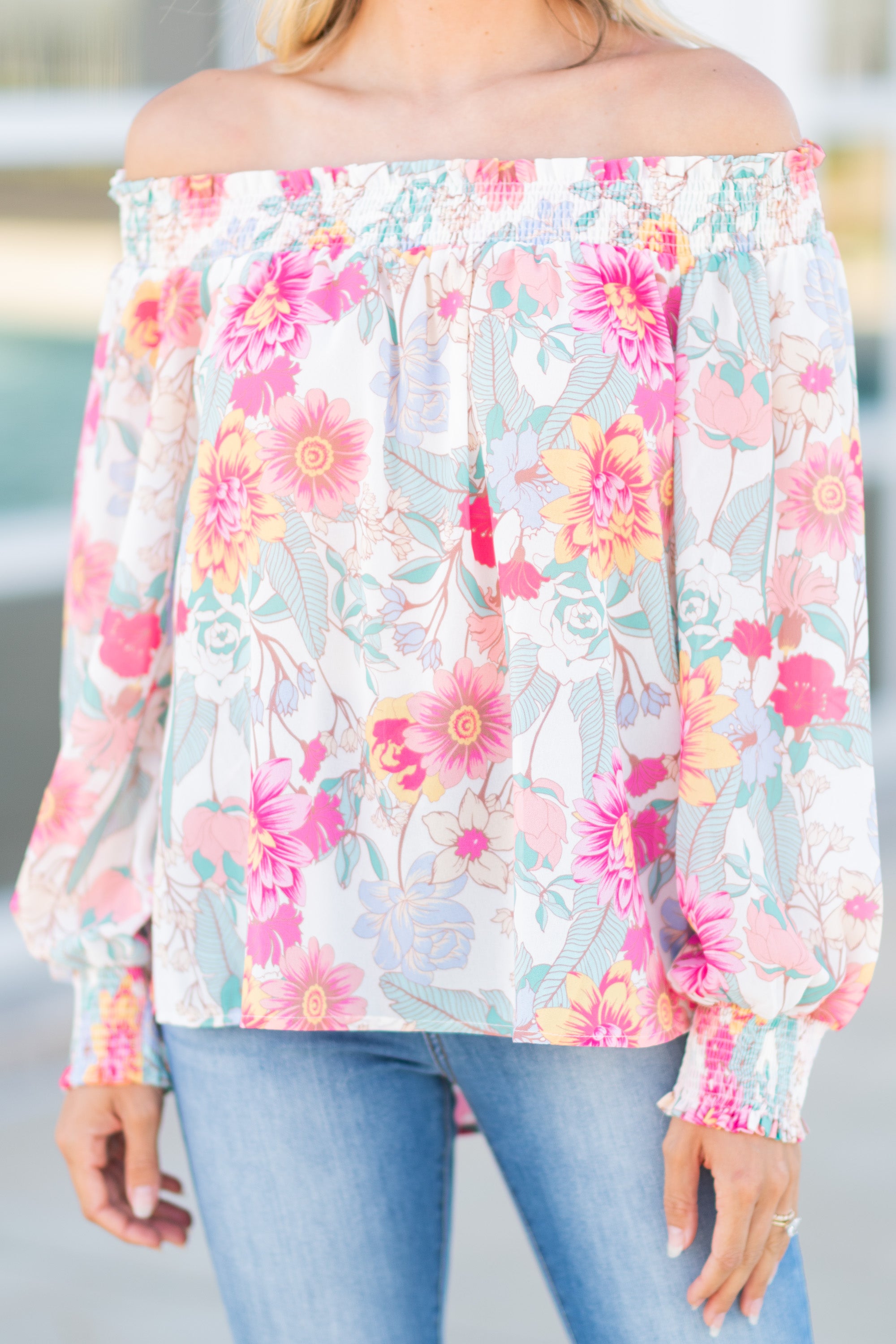 Enchanting Cream White Floral Blouse: Grab Yours Now!