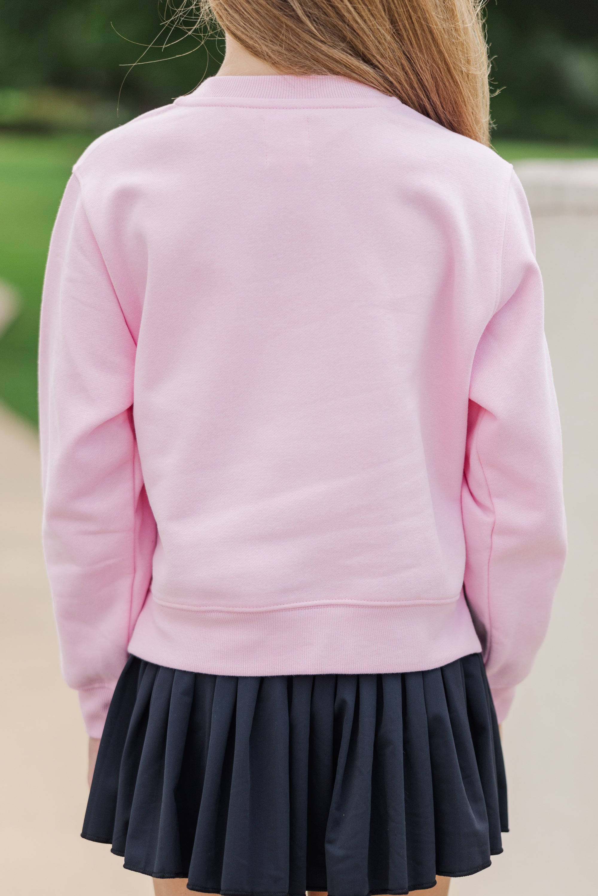 Girls' Pink Play Ball Graphic Sweatshirt - Irresistible for Game Days!