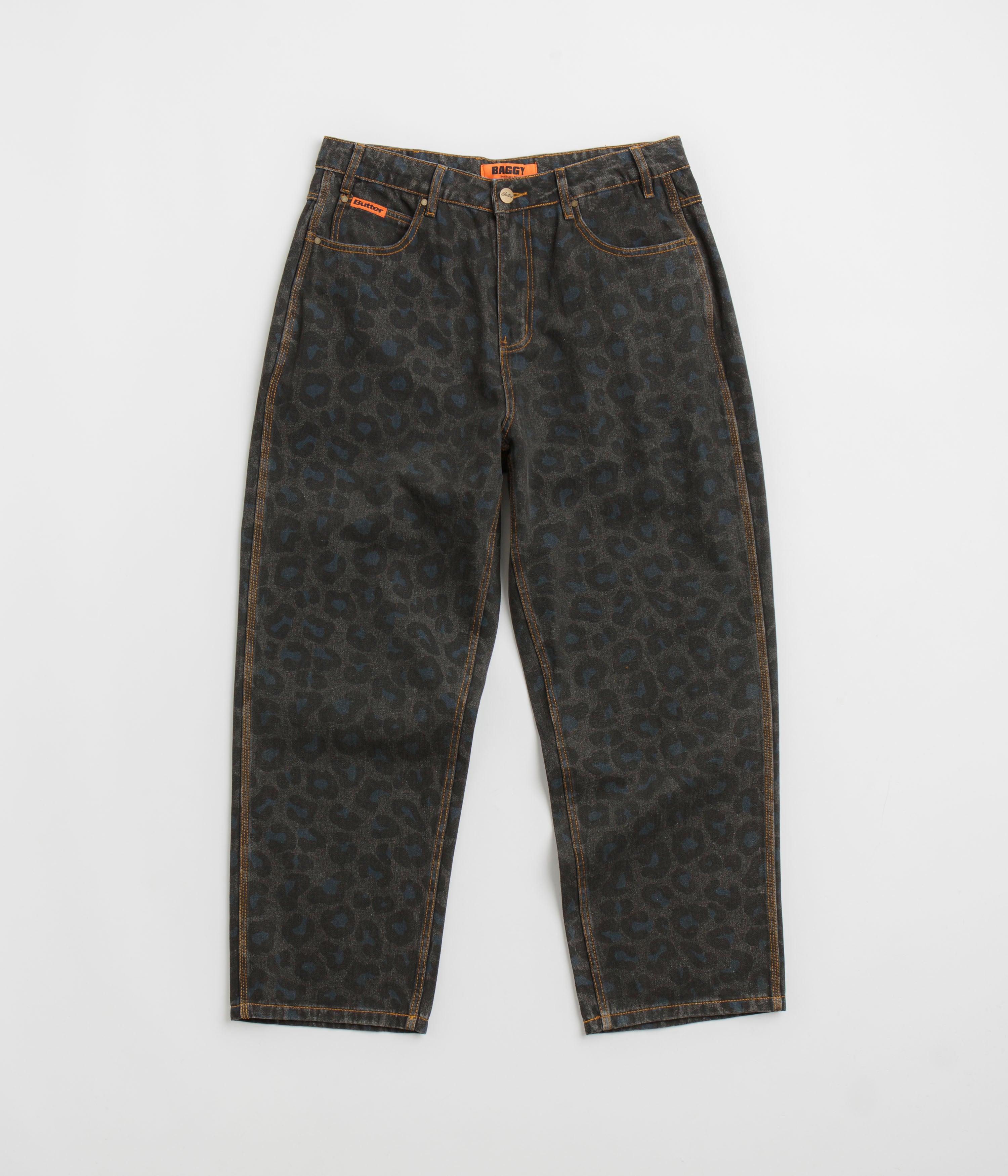 Butter Goods Black Leopard-Print Baggy Jeans - Irresistible Style!