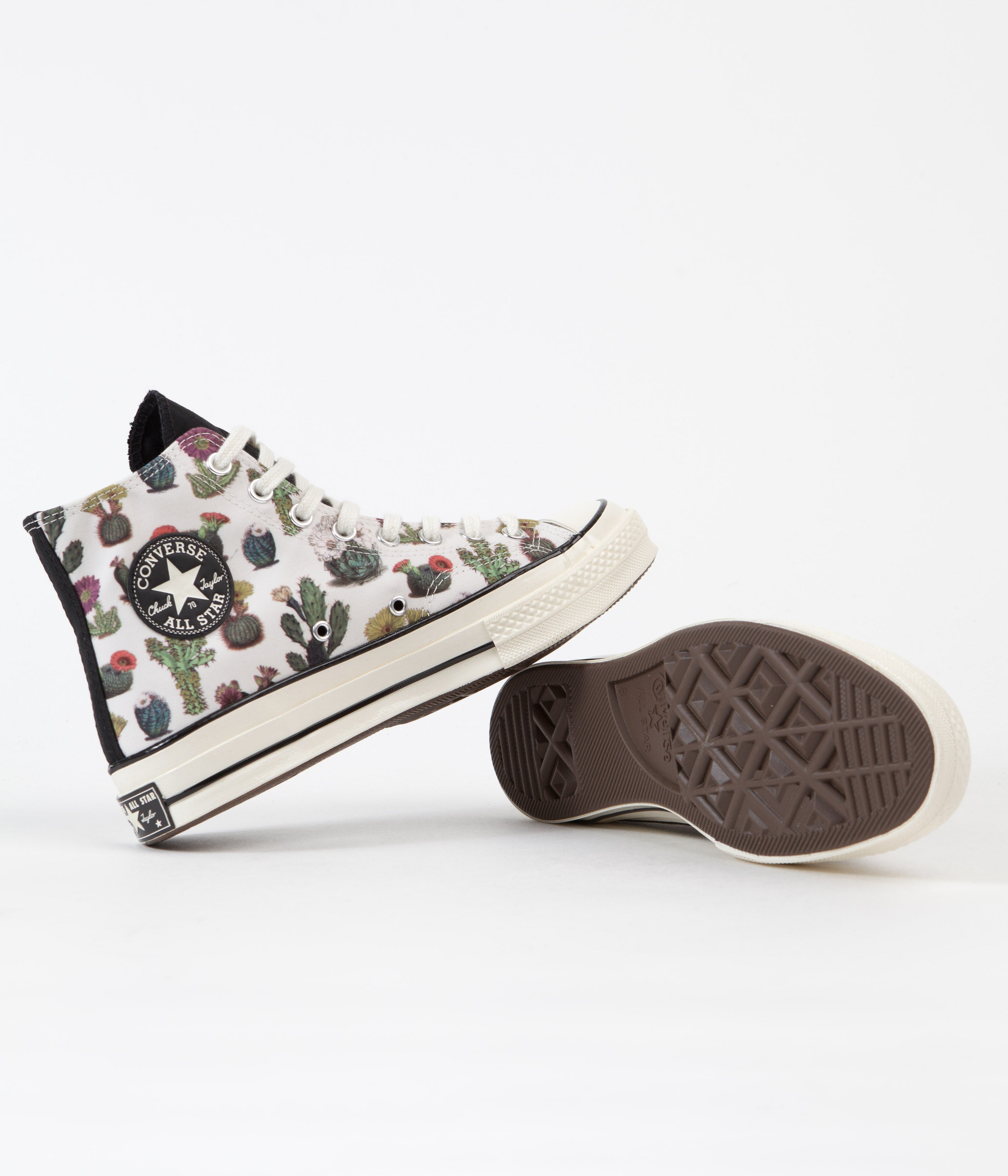 Converse CTAS 70's Hi Succulent Print Shoes - Stunning Egret/Black Combo
