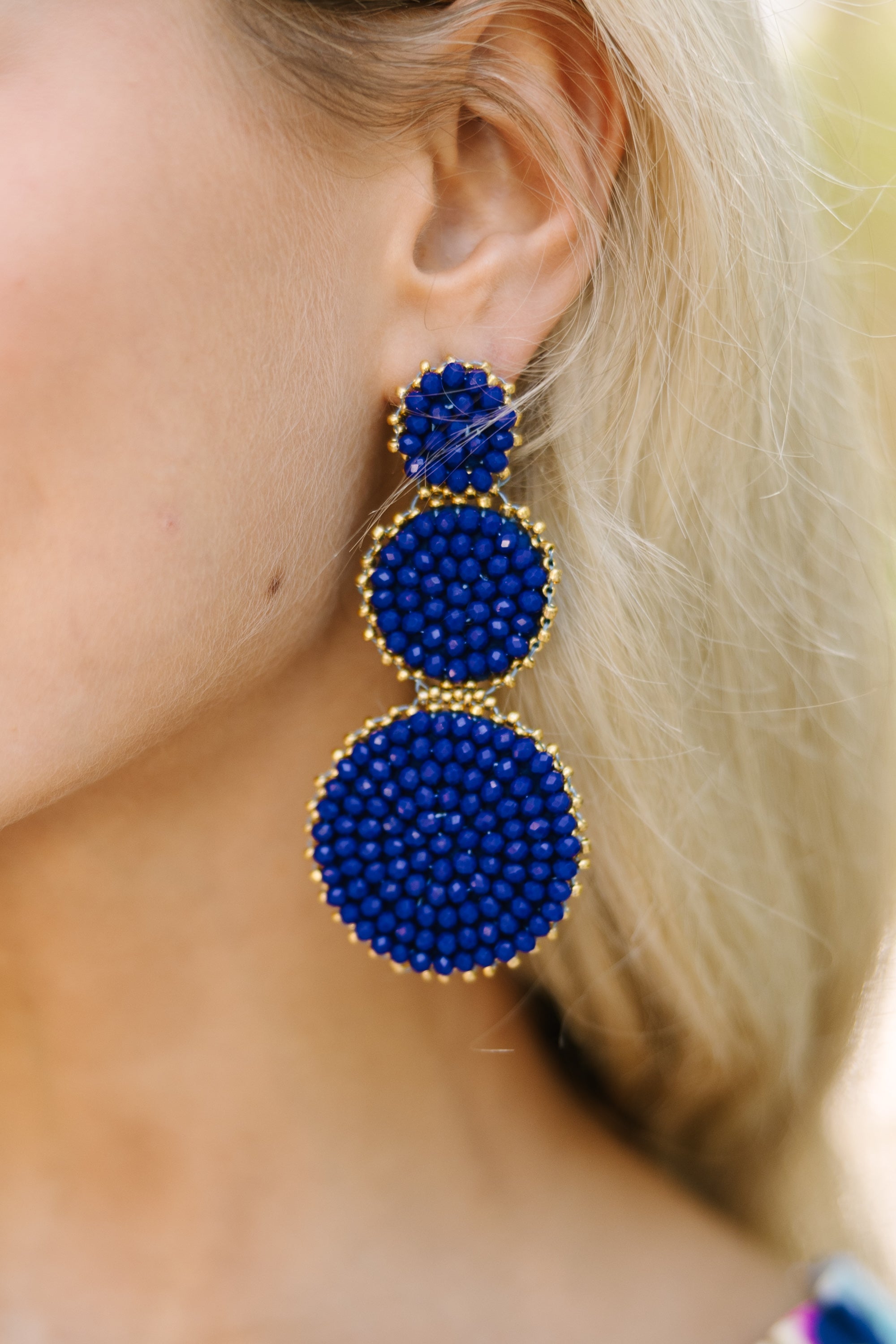 Be The One Stunning Royal Blue Beaded Earrings