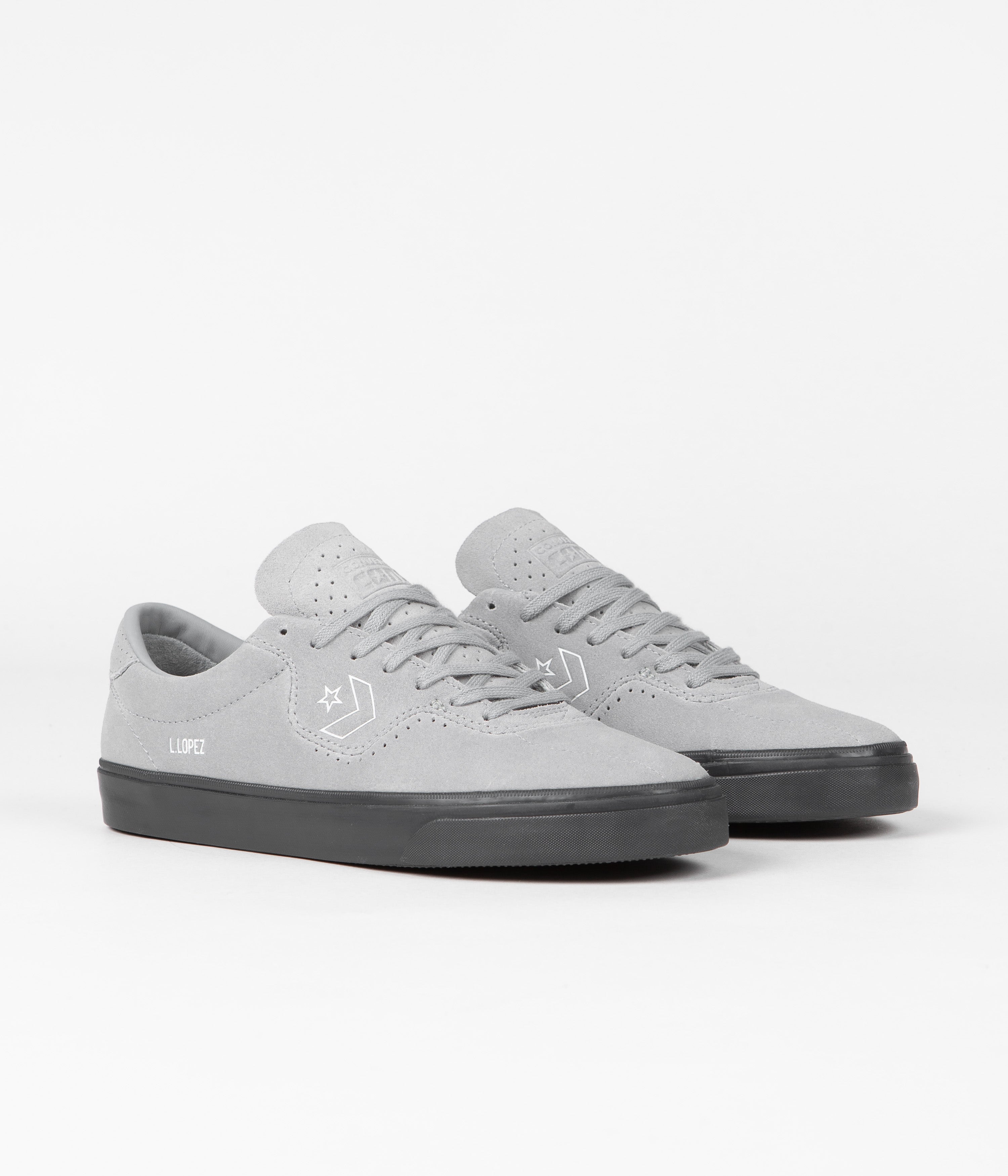 Converse Louie Lopez Pro Ox Skate Shoes - Stylish Ash Stone/White/Dark Smoke Grey