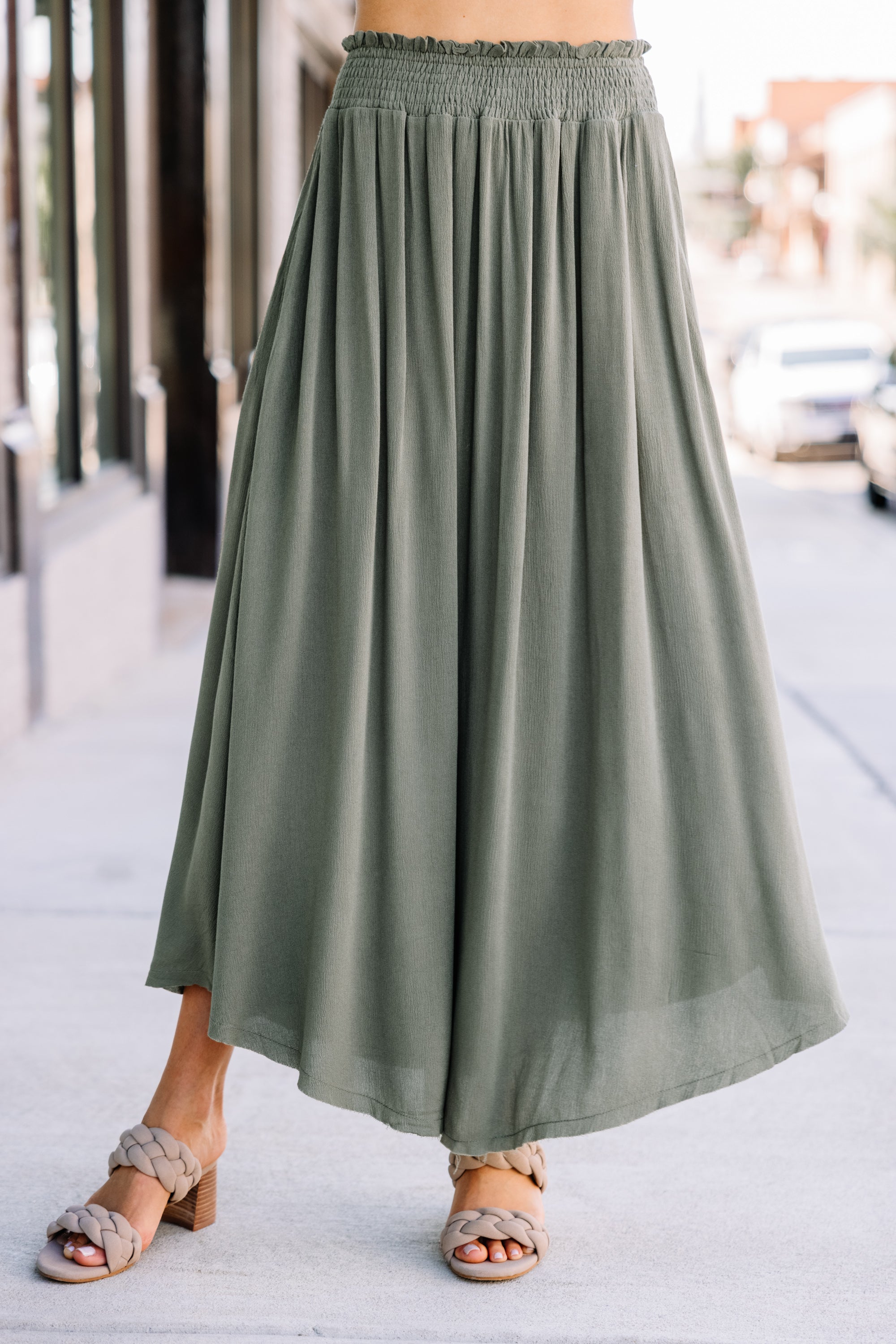Olive Green All-Purpose Maxi Skirt - Your Fall Must-Have!