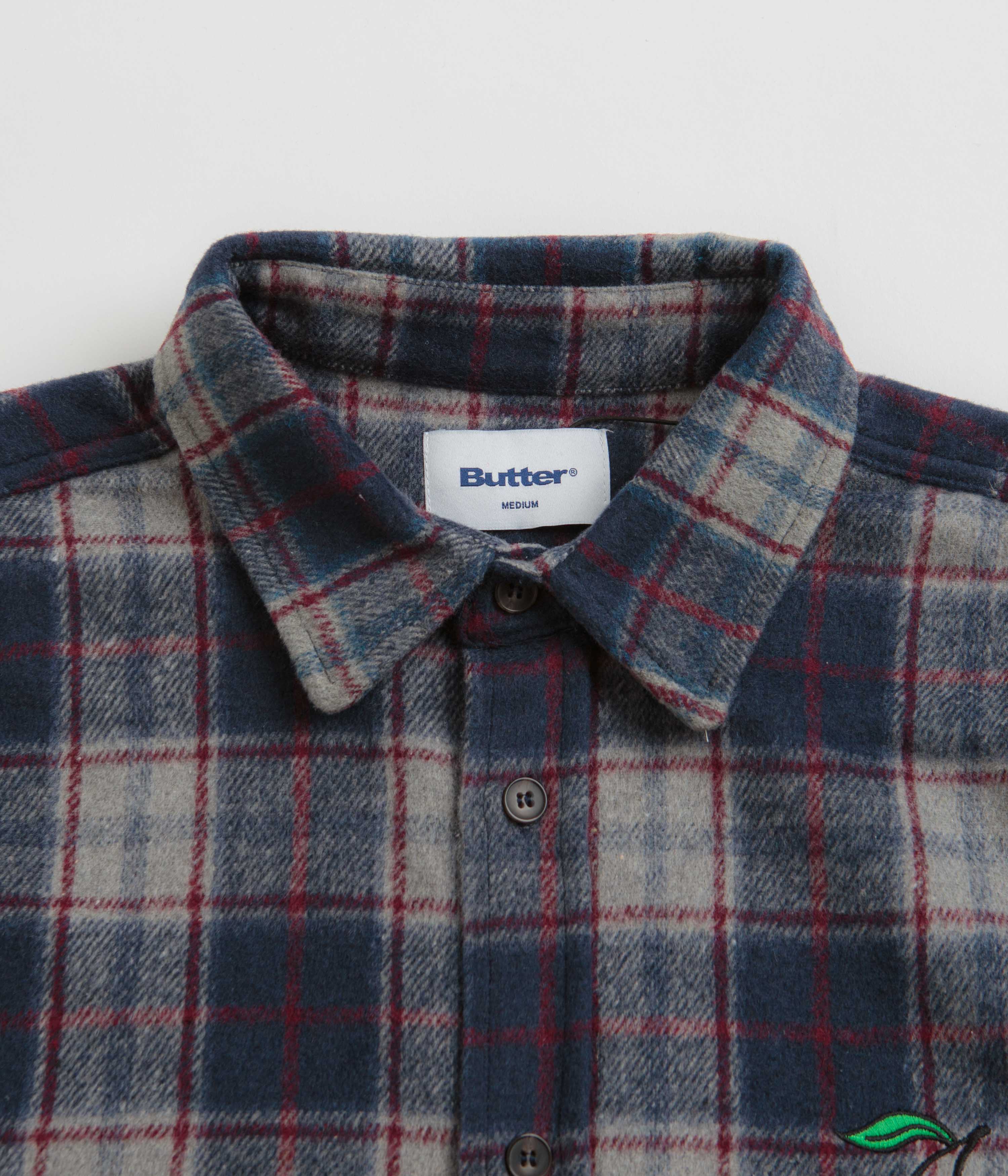Butter Goods Navy Cherry Flannel Shirt - A Skate Brand Gem