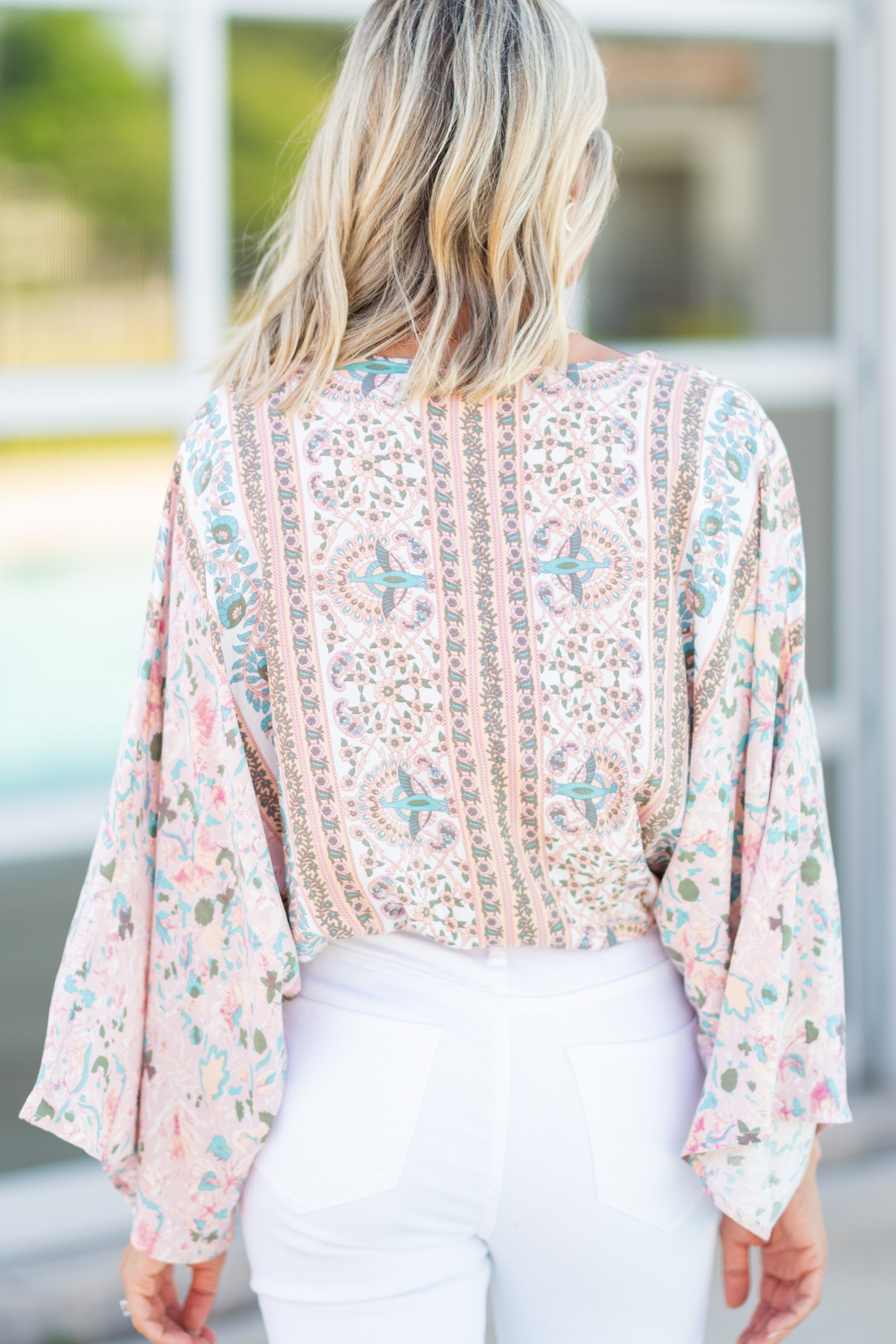 Gorgeous Feeling Renewed Blush Pink Mixed Floral Print Bodysuit