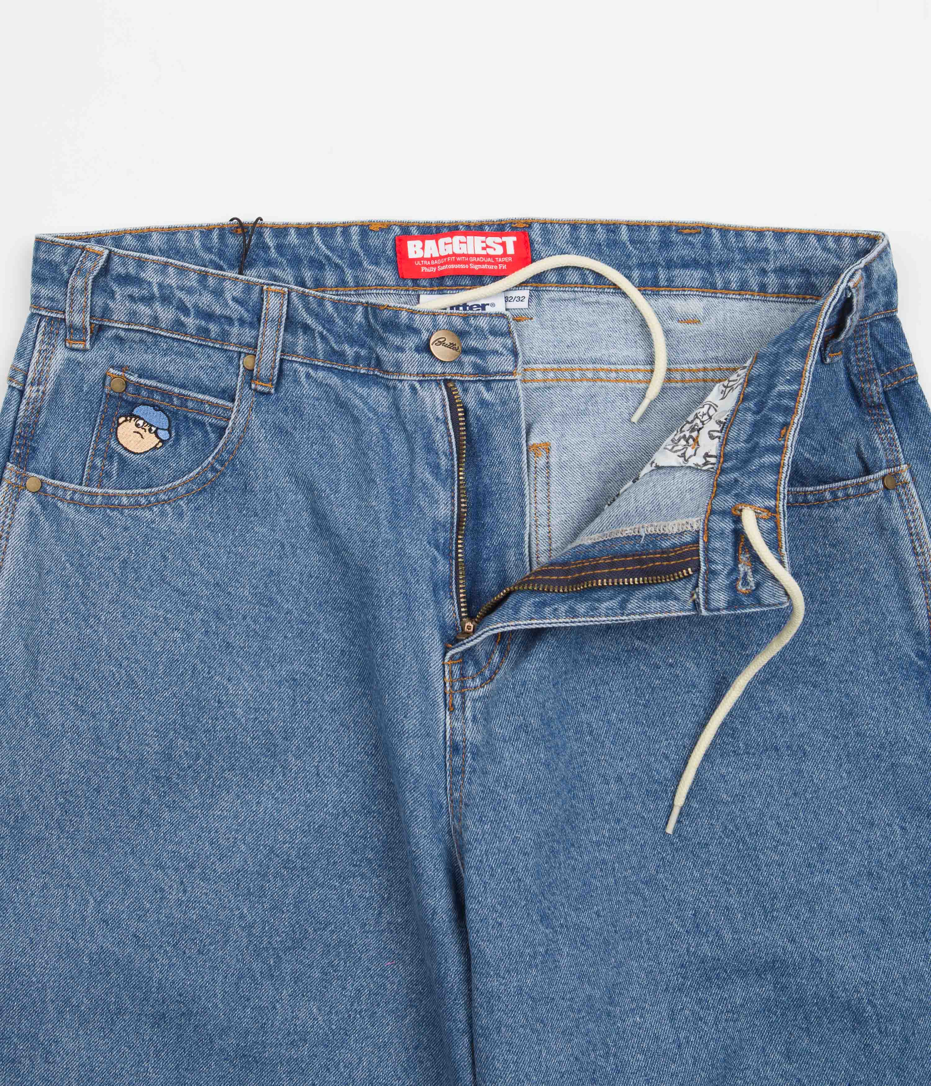 Butter Goods Santosuosso Washed Indigo Blue Jeans - Ultra Baggy Style!
