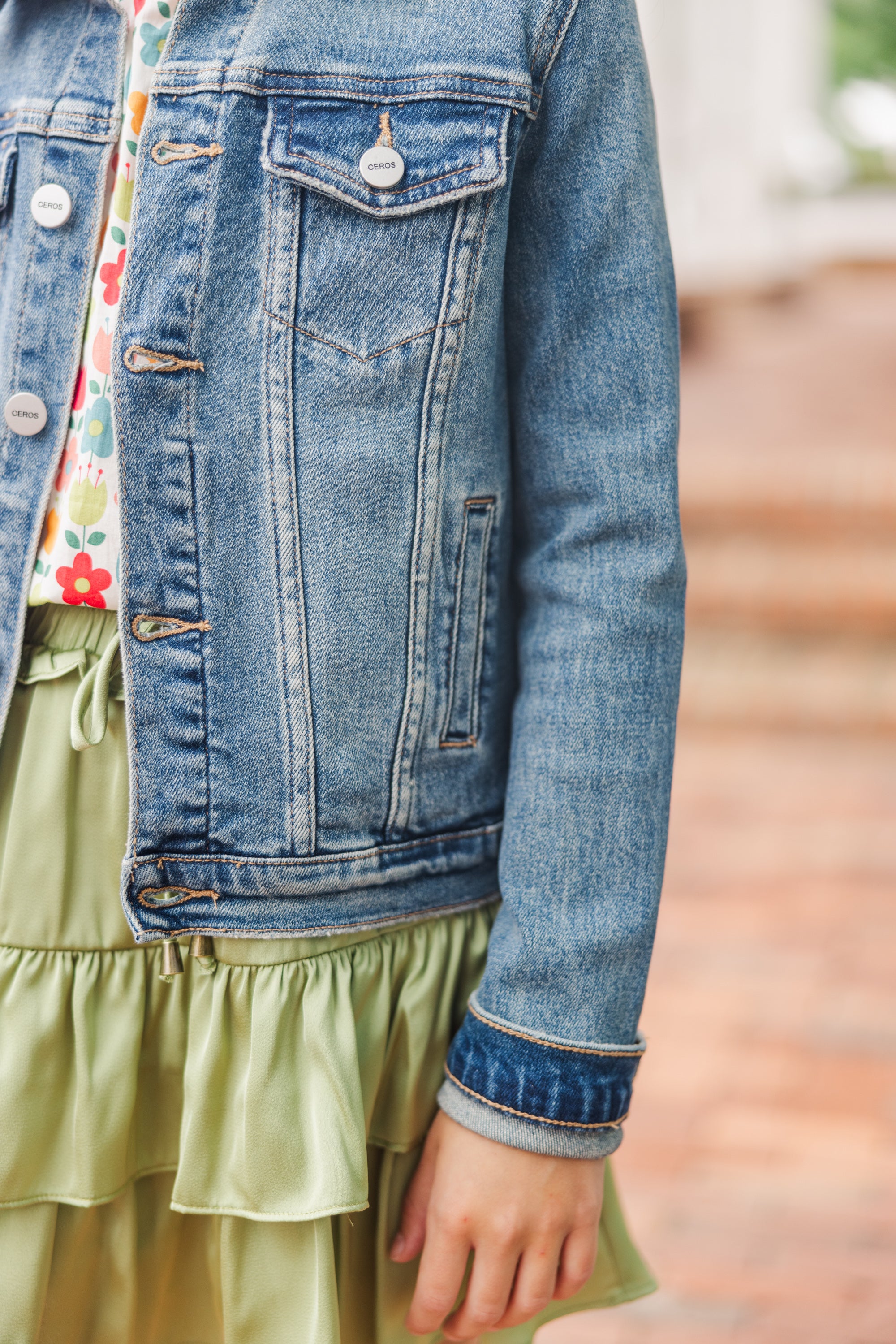 Stylish Girls' On - The - Go Denim Jacket