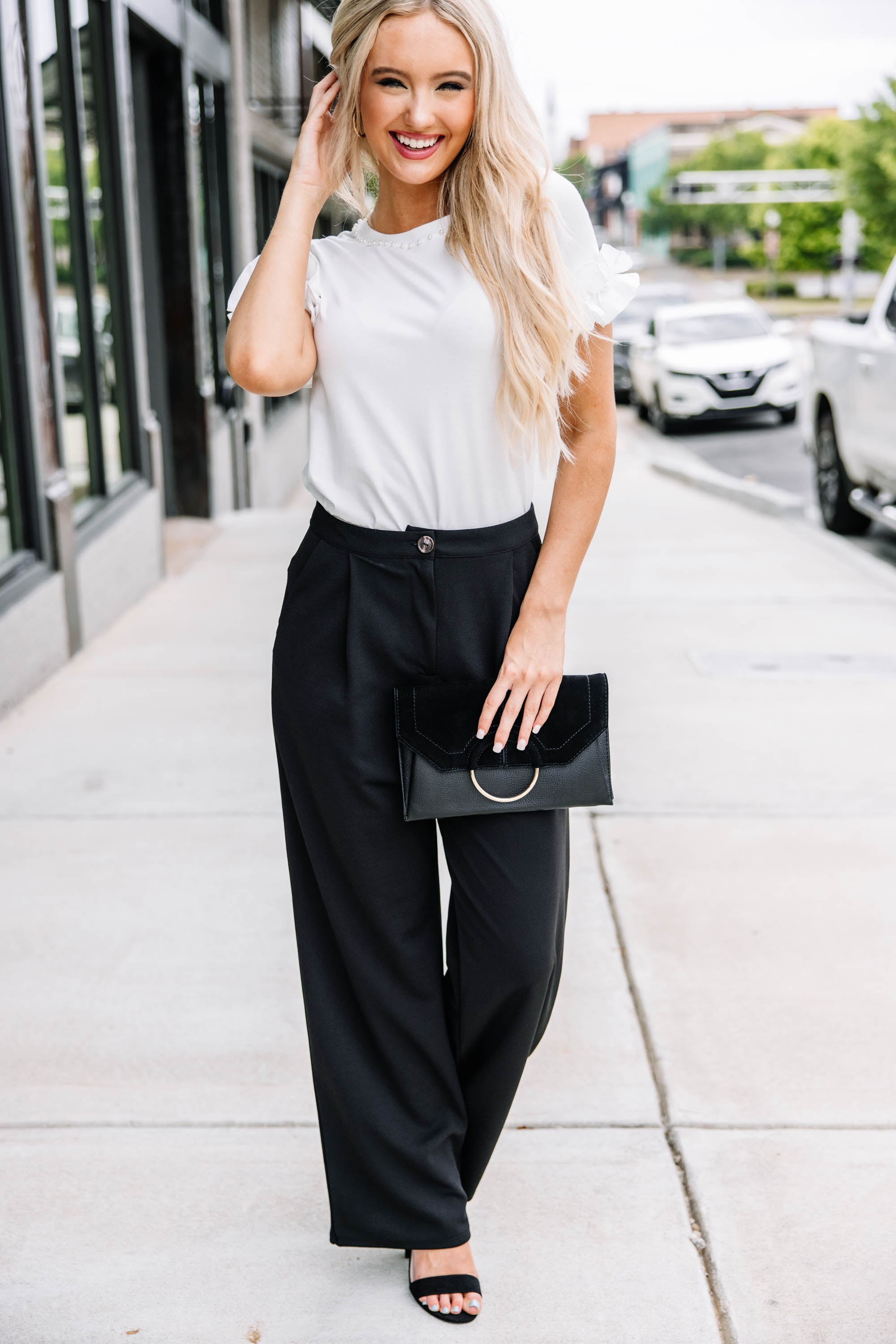 Gorgeous White Pearl - Embellished Blouse for Your Best Days