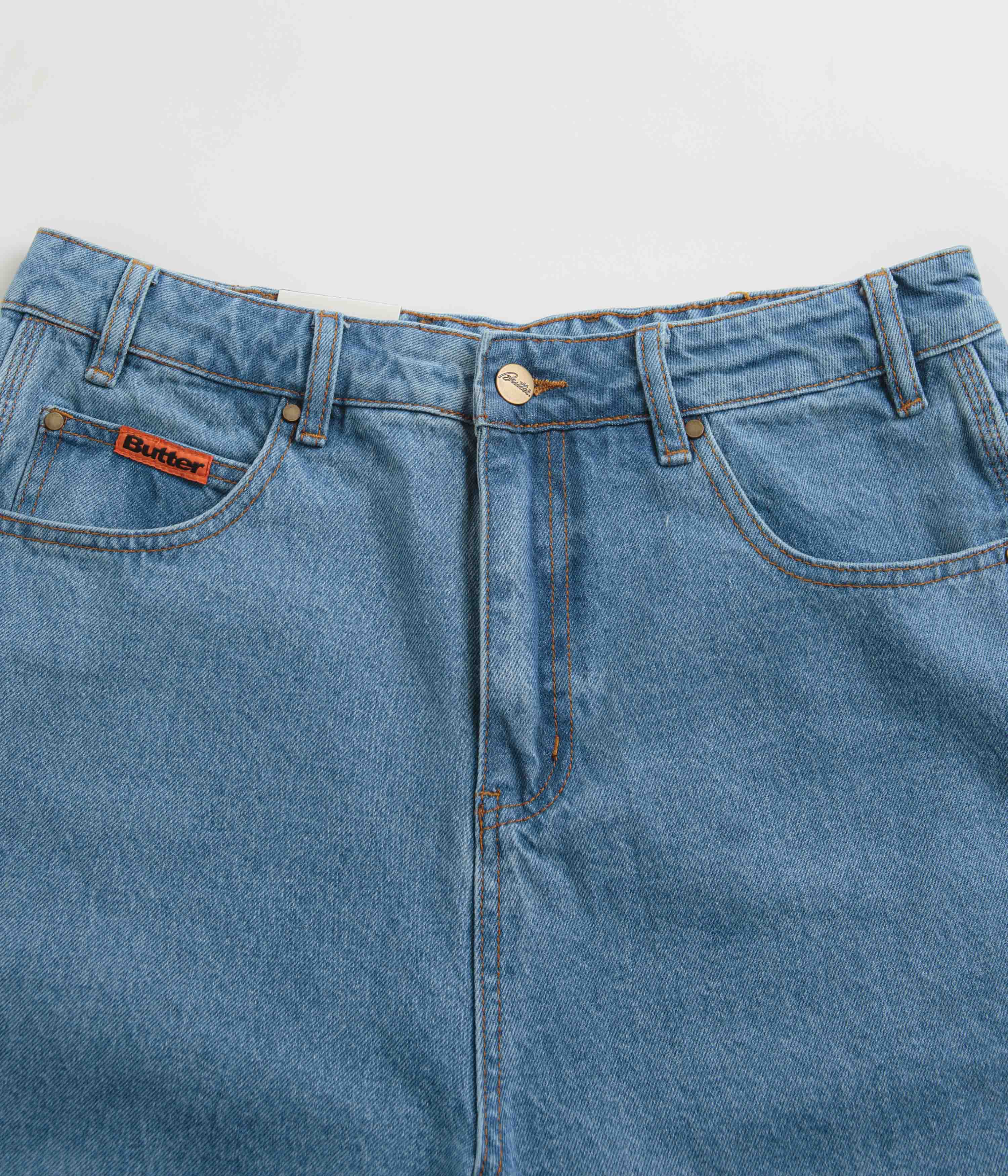 Butter Goods Washed Indigo Baggy Denim Shorts - A Skate Style Essential