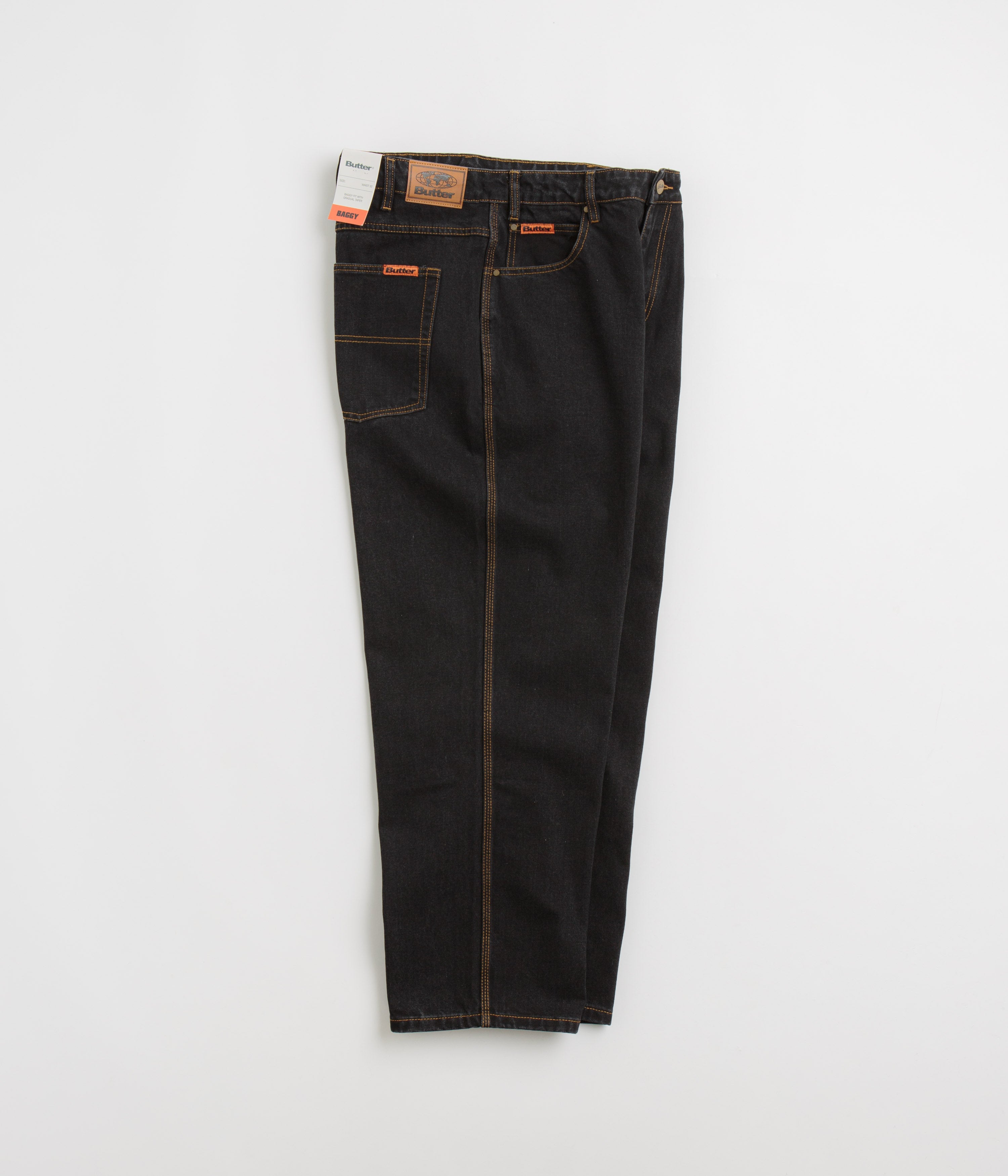 Butter Goods Stylish Baggy Jeans - Washed Black Magic
