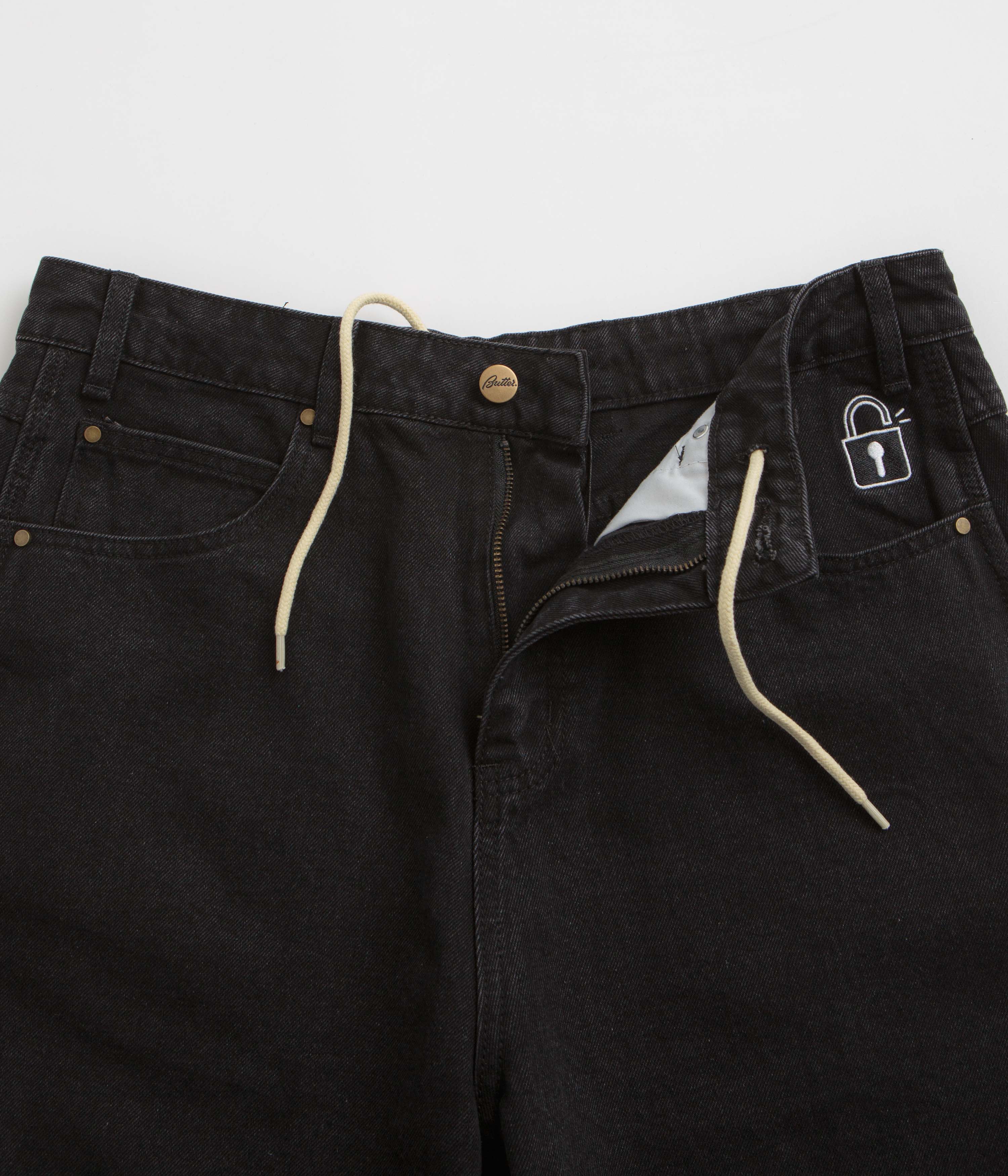 Butter Goods Lock Flat Black Denim Shorts - A Must-Have!