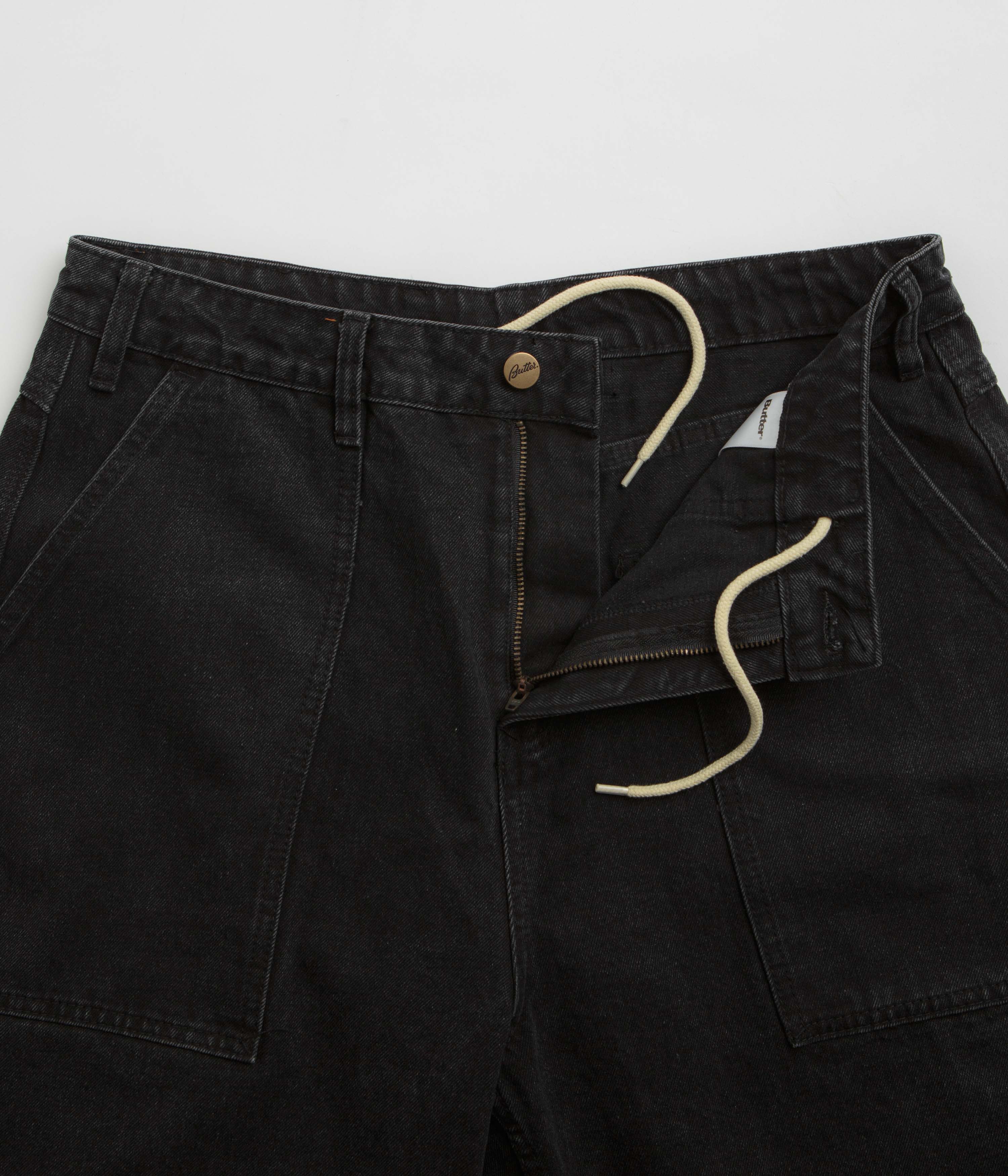 Butter Goods Washed Black Patch Pocket Denim Shorts - Stylish and Comfortable