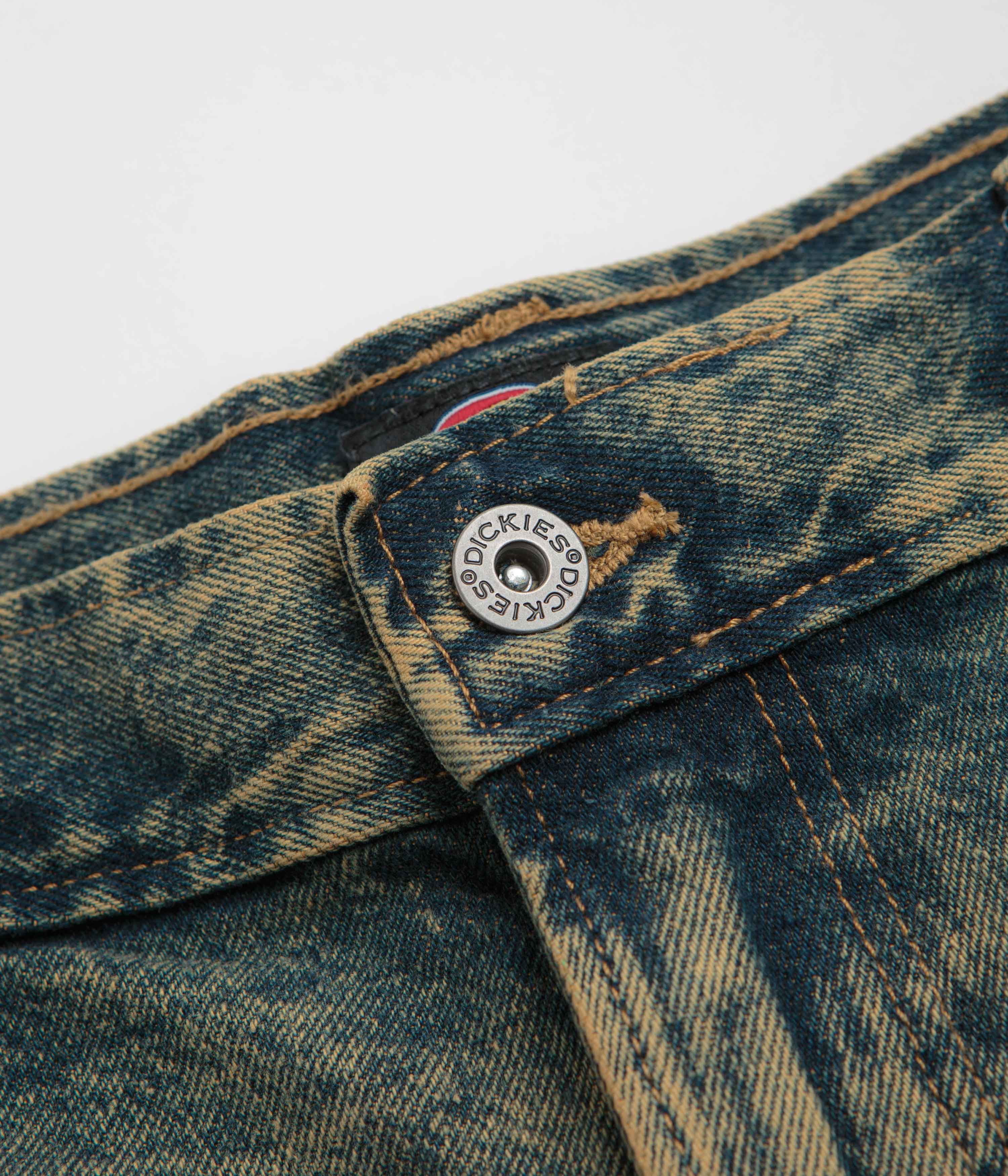 Dickies Madison Denim Shorts - Stunning Yellow Fade Indigo