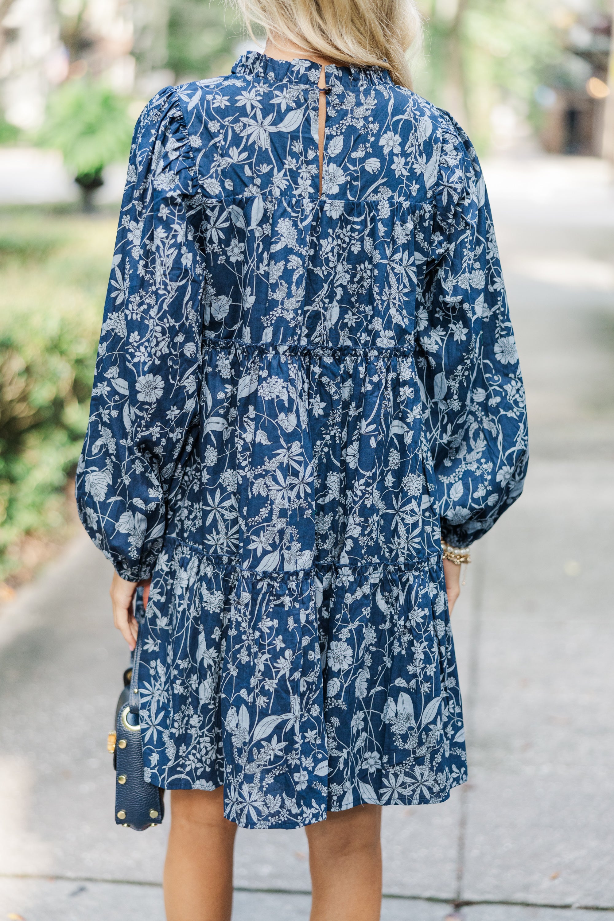 Be Your Best Navy Toile Babydoll Dress - The Ultimate Autumn Style