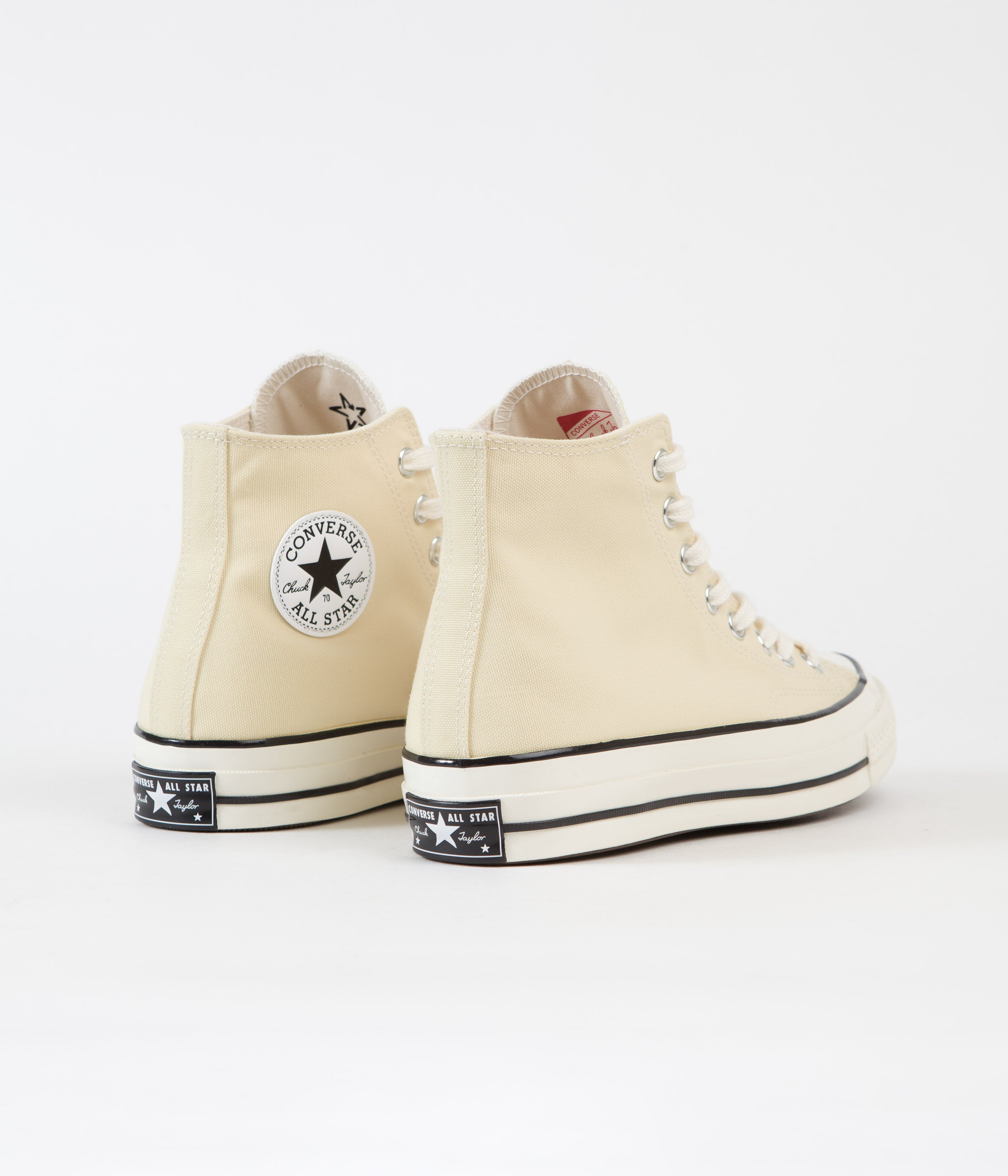Converse CTAS 70's Hi No Waste Canvas Shoes - Vibrant Lemon Drop, Elegant Egret & Bold Black