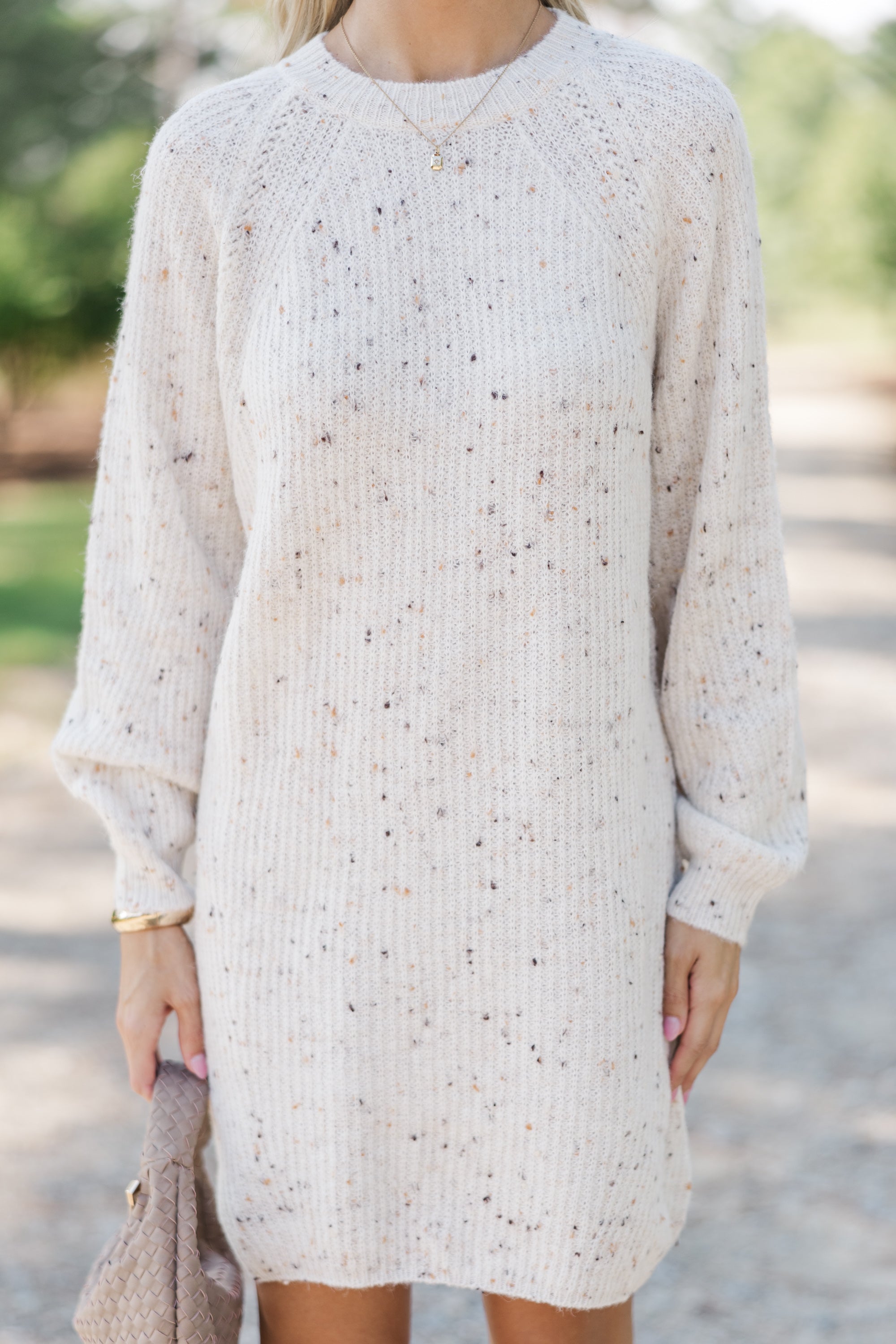 Charming Ivory White Sweater Dress - Feel the Coziness!