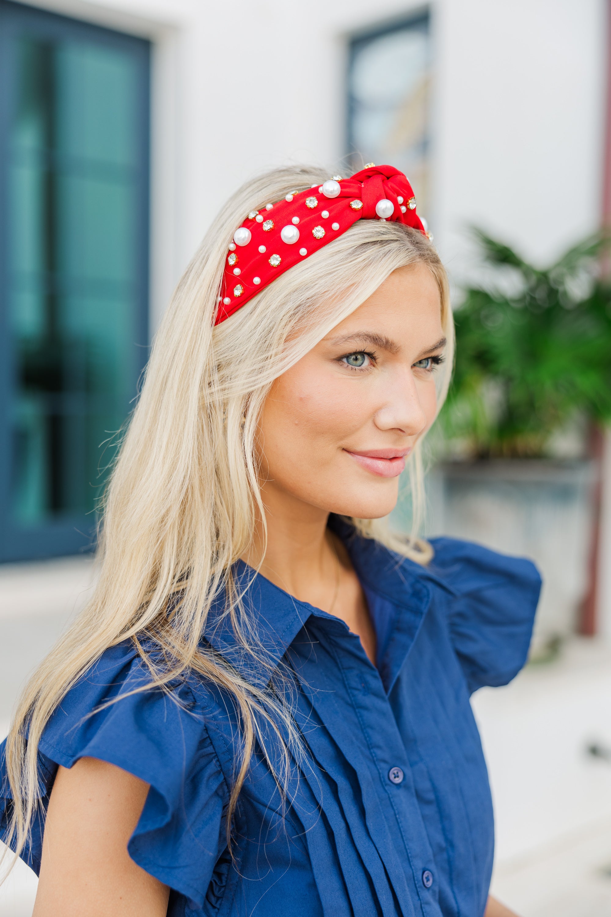 Gorgeous All in Red Embellished Headband