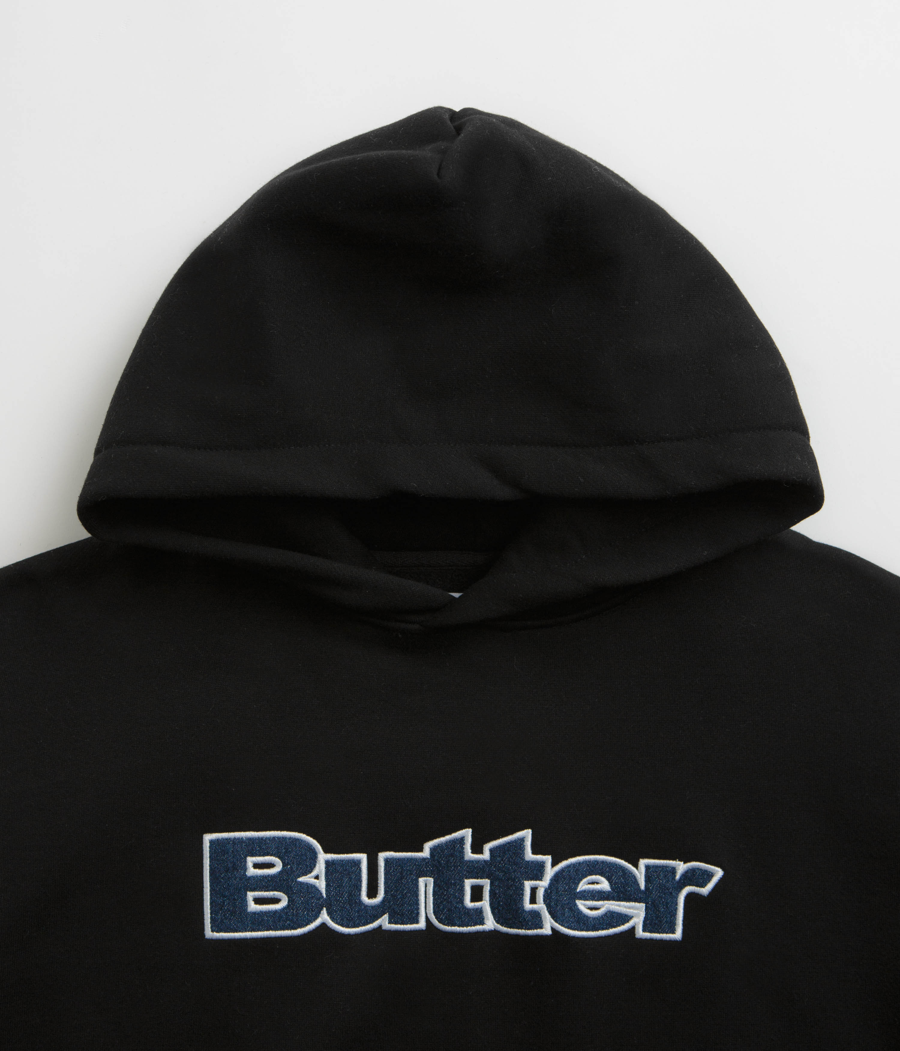 Butter Goods Stunning Black Logo Denim Applique Hoodie - Grab Yours Now!