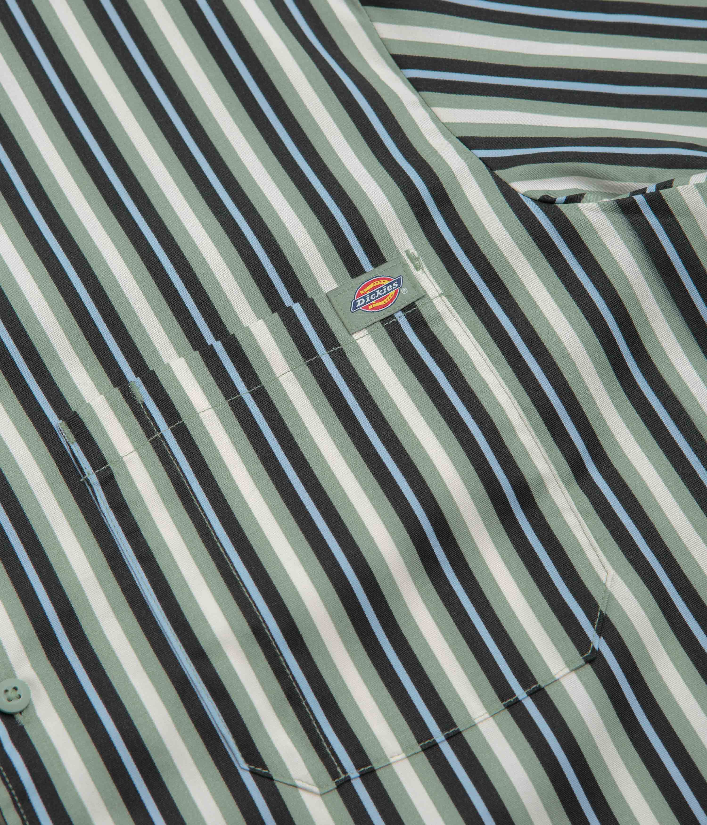 Dickies Iceberg Green Multi - Stripe Work Short Sleeve Shirt: A Must - Have!