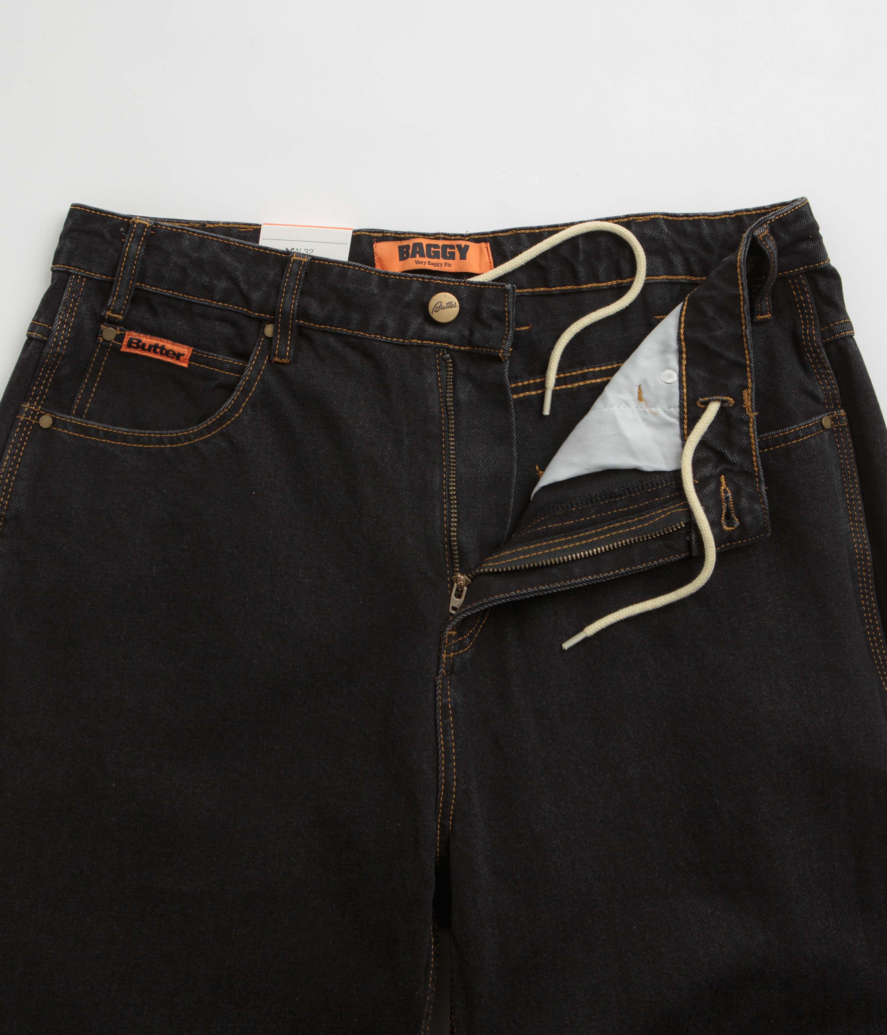 Butter Goods Stylish Baggy Jeans - Washed Black Magic