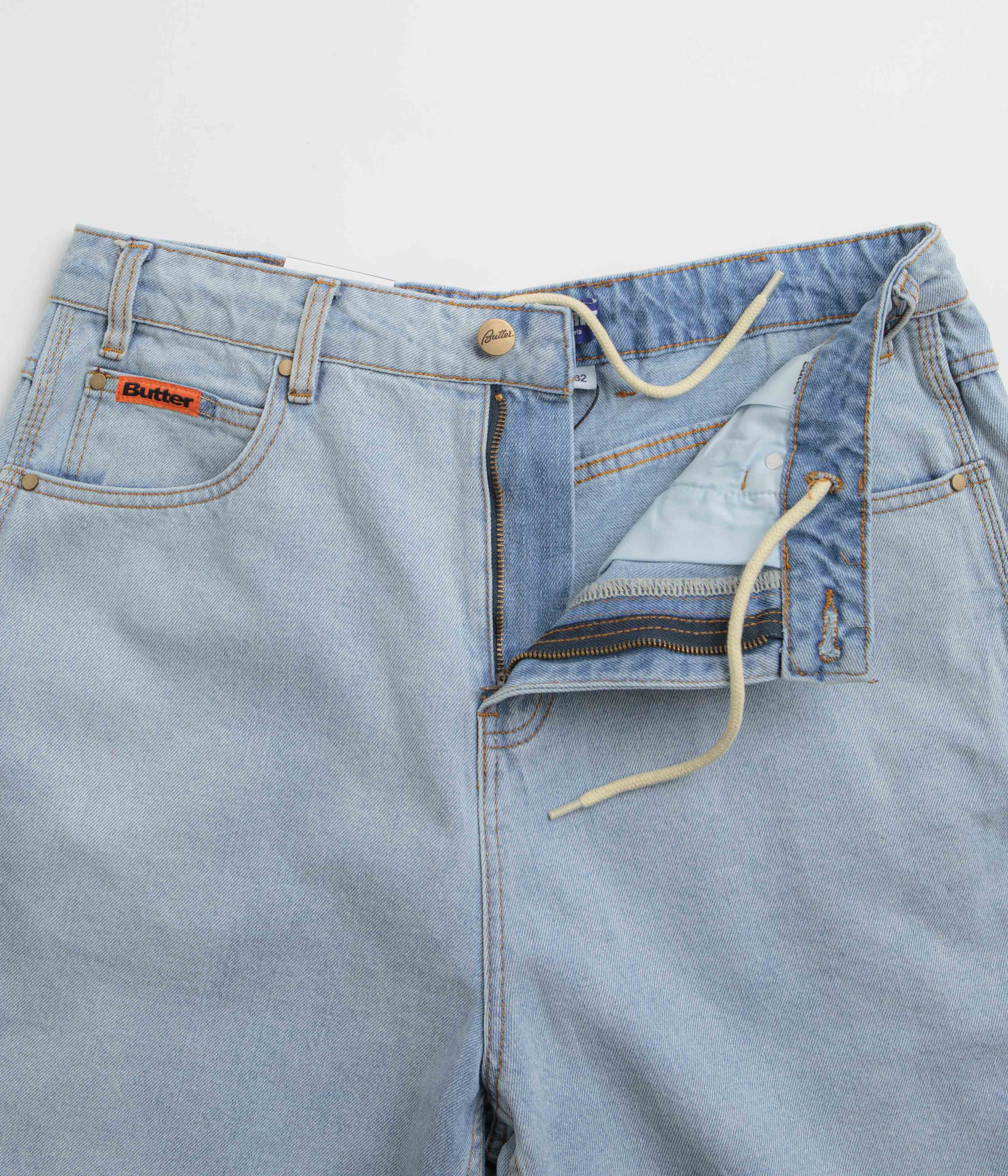 Butter Goods Stylish Light Blue Baggy Denim Shorts