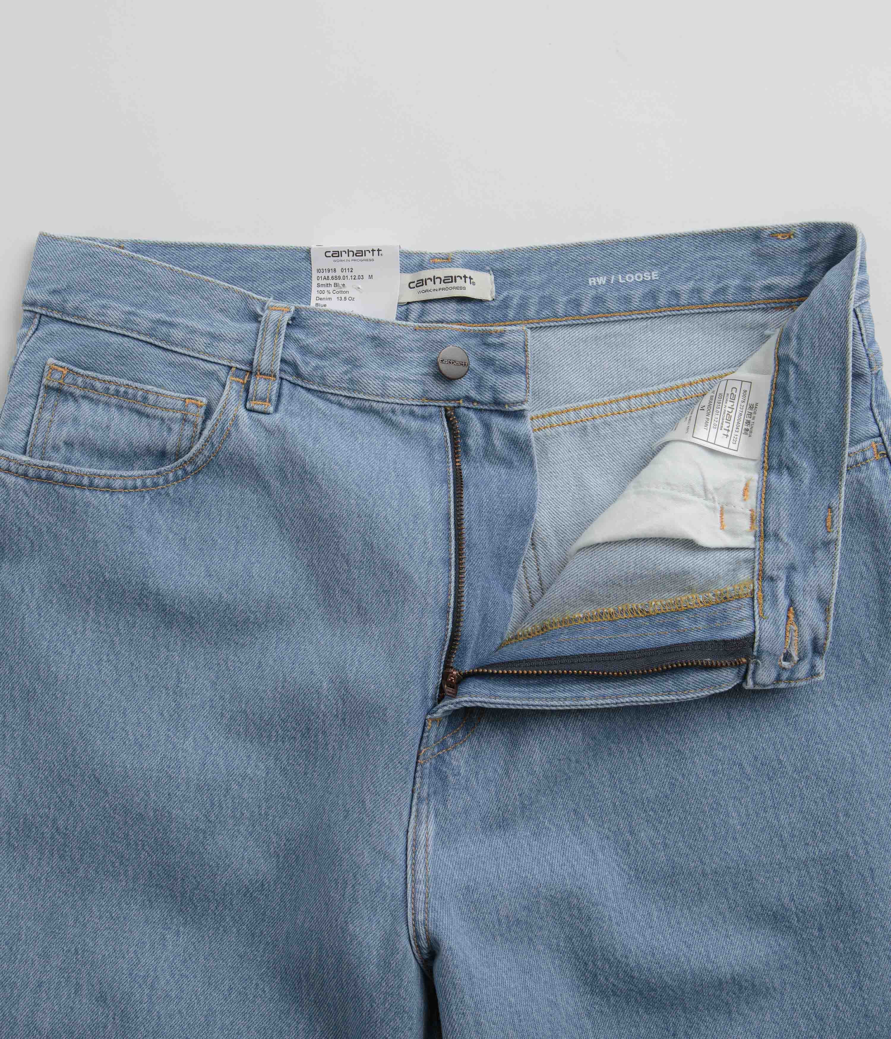 Carhartt Women's Brandon Stone Bleached Blue Denim Pants - A Timeless Choice!