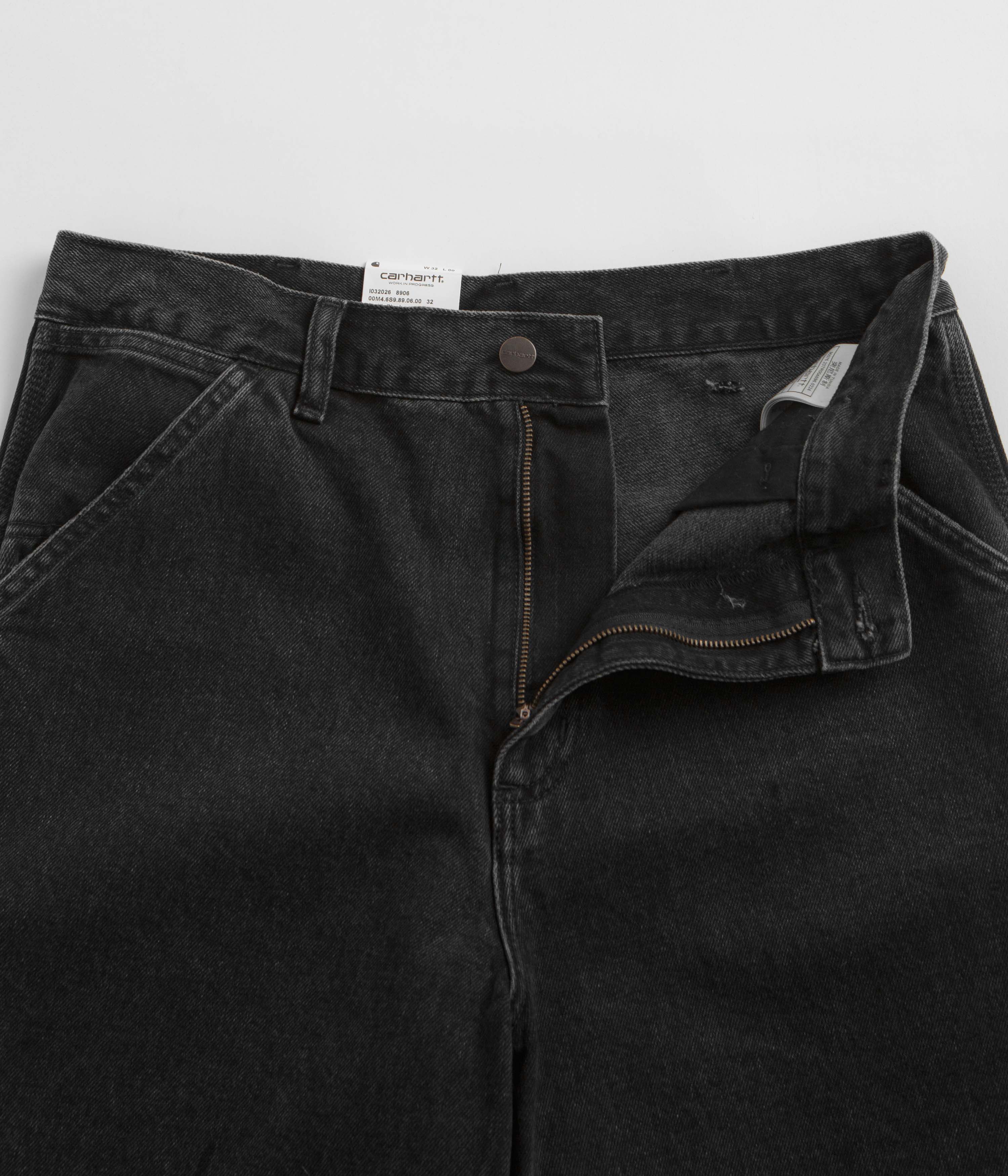 Carhartt Black Stone Washed Single Knee Shorts - A Must-Have!
