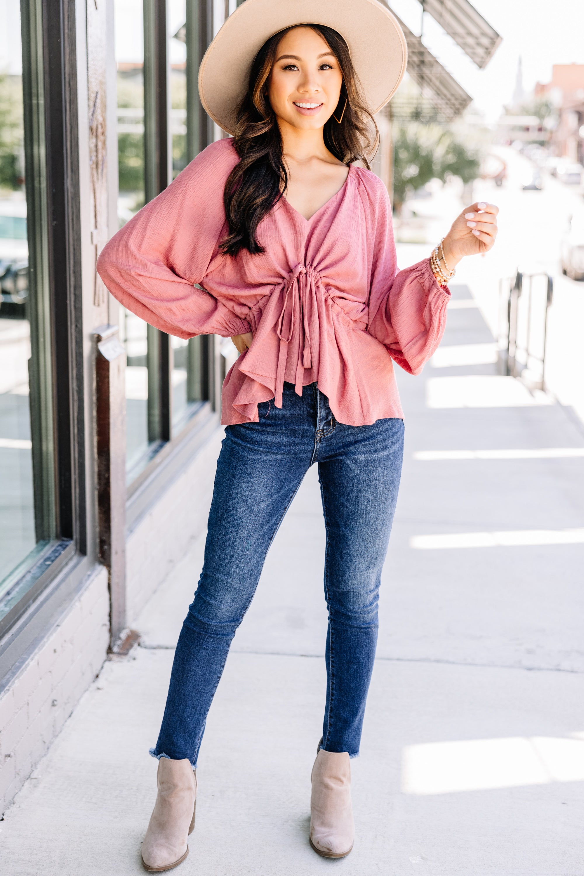 Gorgeous Mauve Pink 'Back To You' Blouse