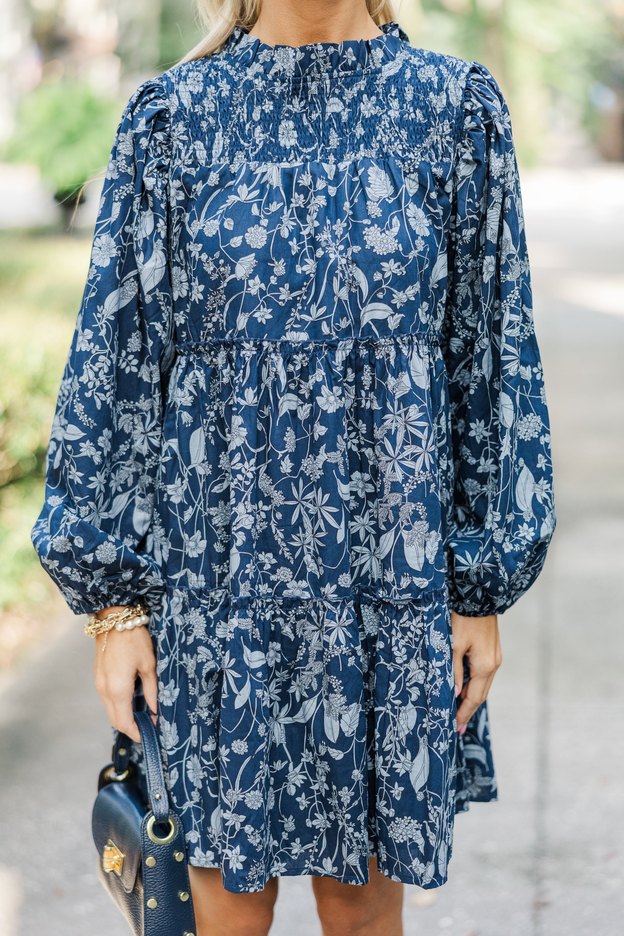 Be Your Best Navy Toile Babydoll Dress - The Ultimate Autumn Style