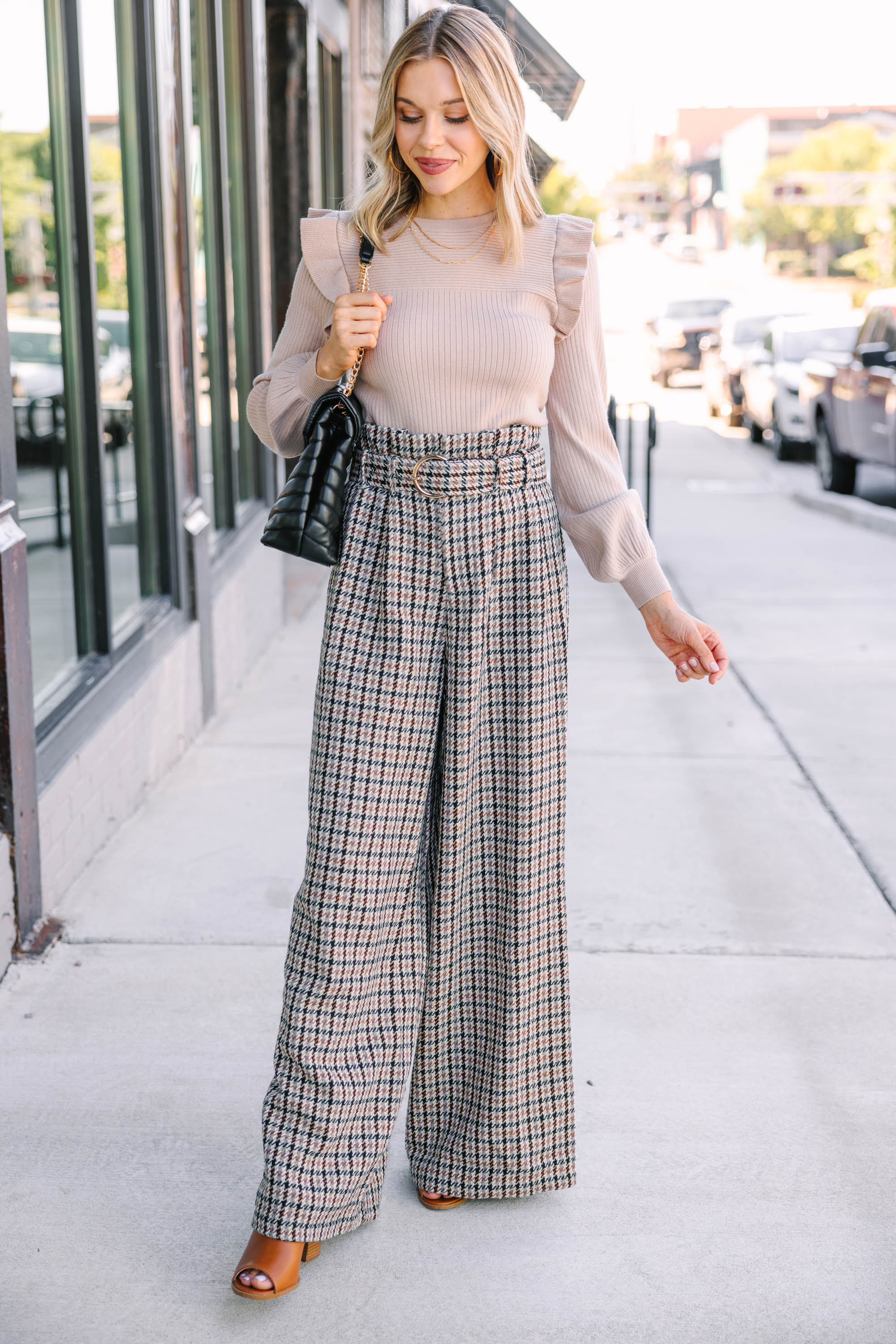 Feeling So Right: Irresistible Brown Tweed Trousers