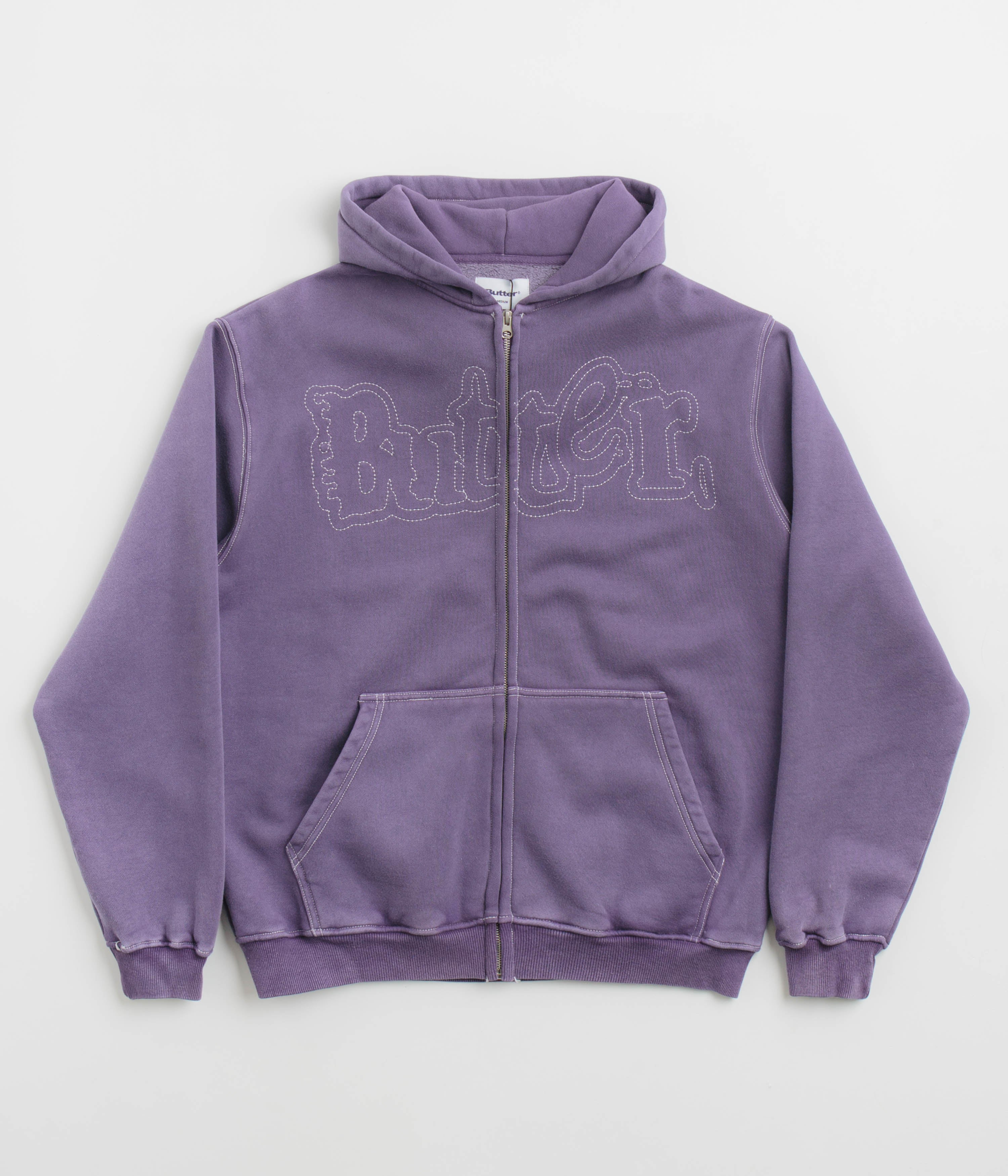 Butter Goods Washed Purple Breakdown Zip-Thru Hoodie - A Must-Have!