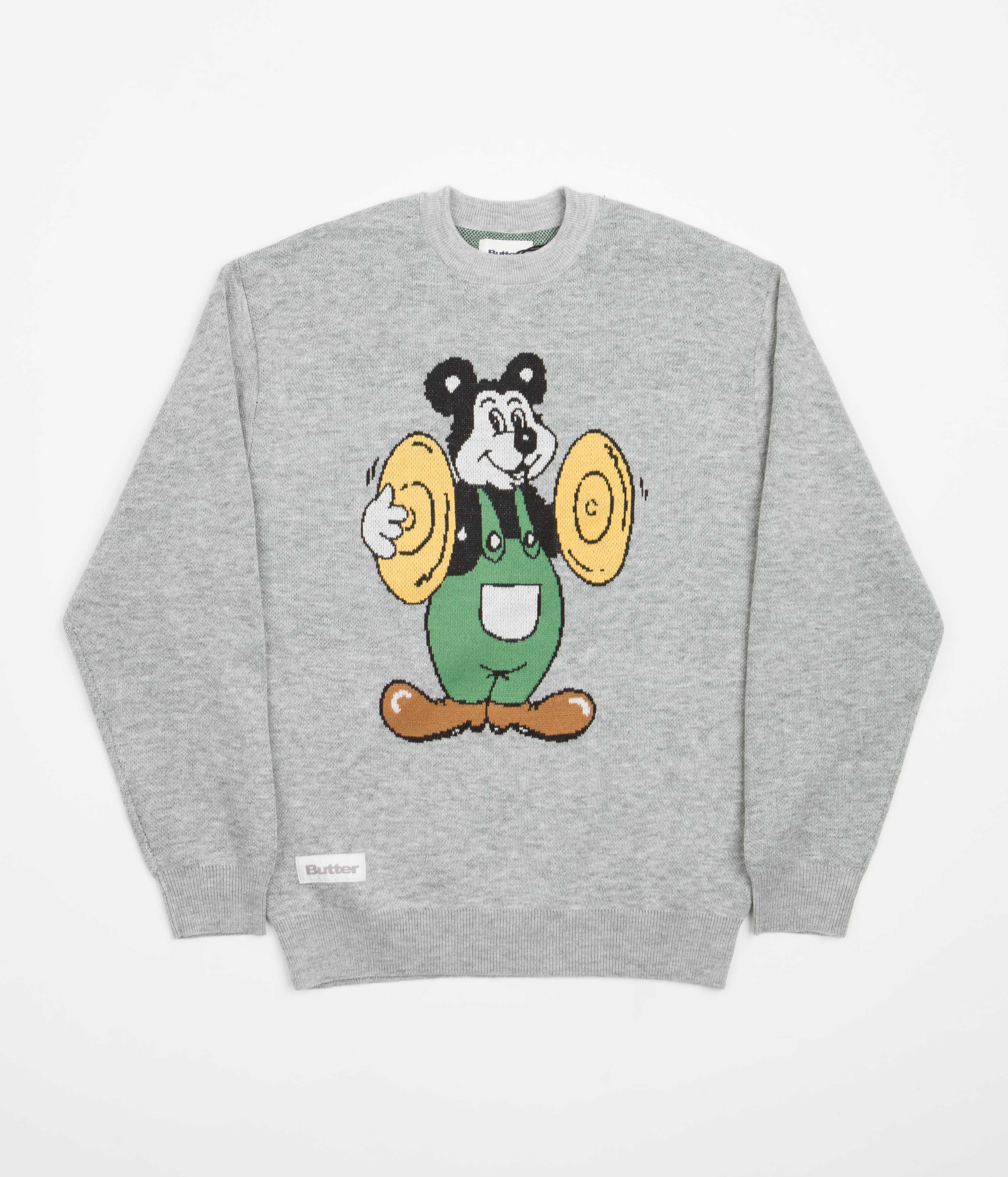Butter Goods Cymbals Knitted Sweatshirt - Stylish Heather Grey