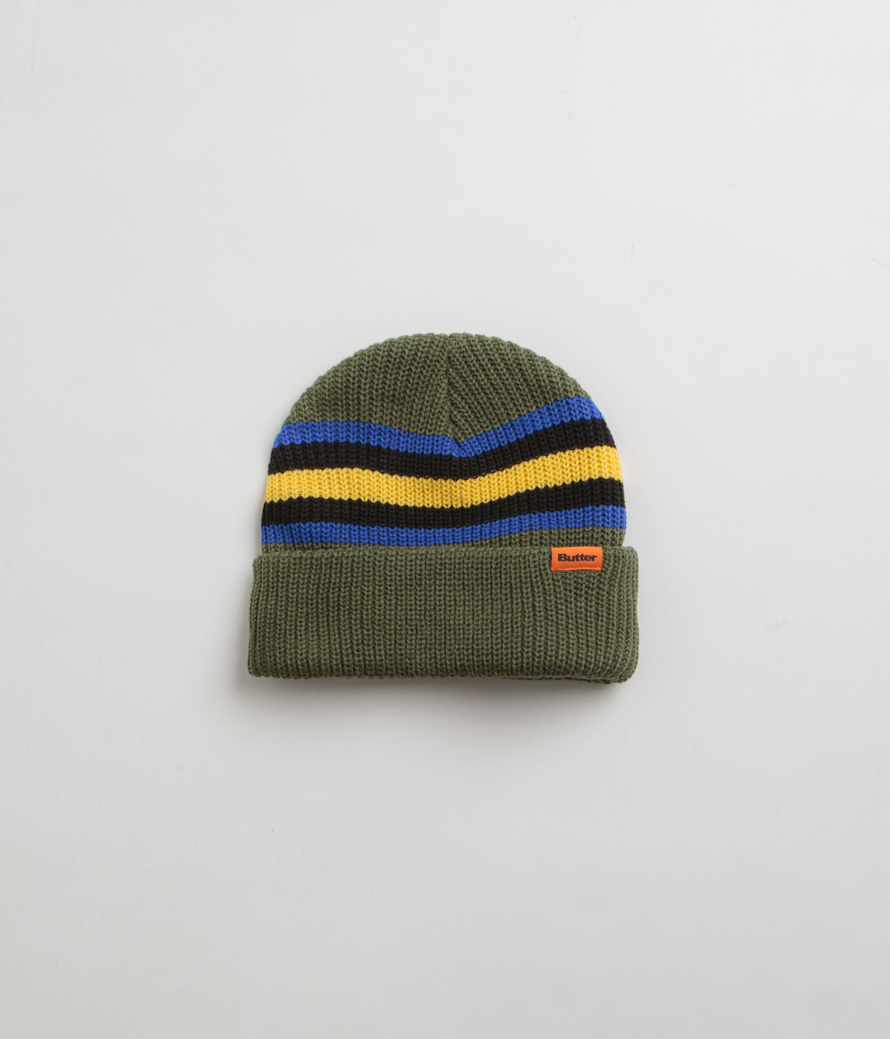 Butter Goods Green Stripe Cuff Beanie - A Stylish Skate Essential!