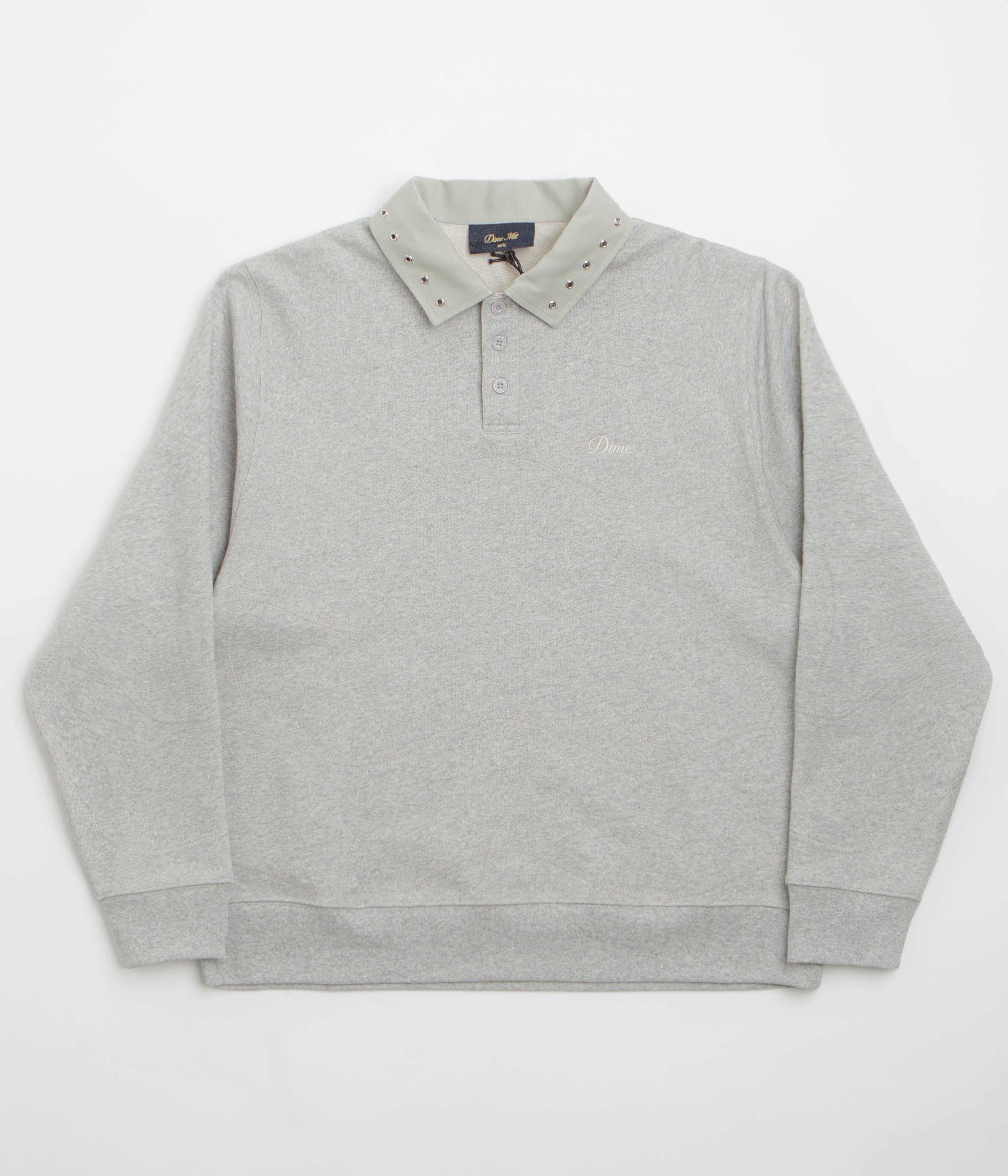 Stylish Dime Wave Rugby Shirt in Trendy Heather Grey