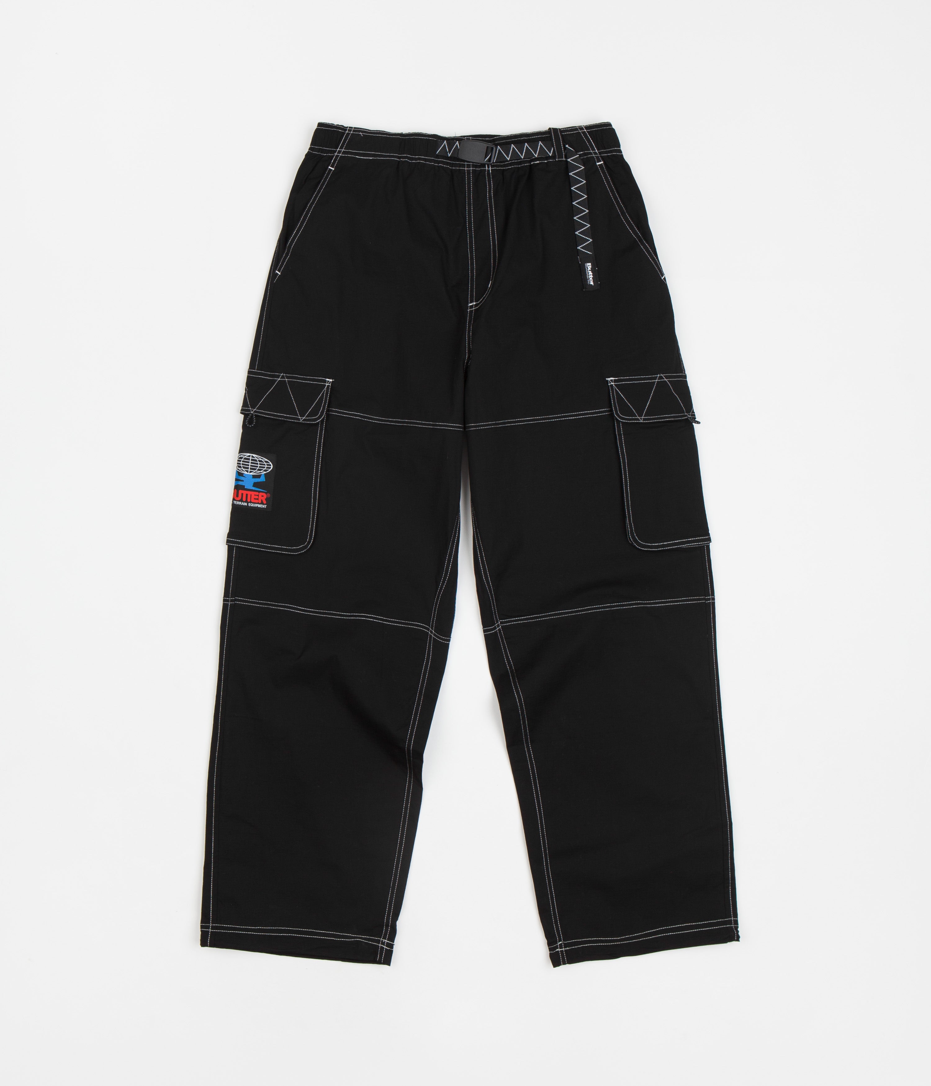 Butter Goods Black Terrain Contrast Stitch Cargo Pants - A Skater's Dream!