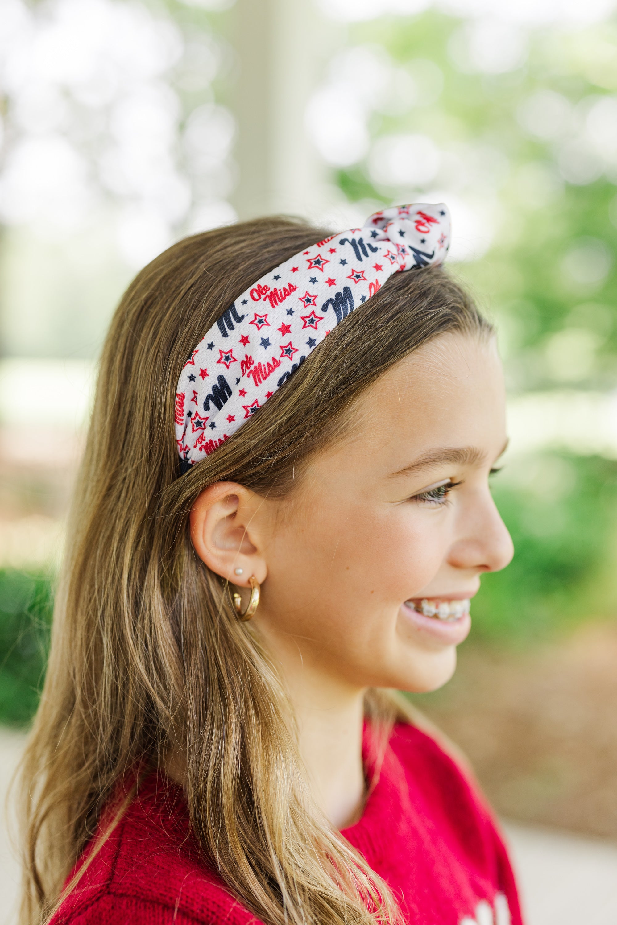 Girls' Ole Miss Red Knotted Headband: Play On and Show Your Team Spirit!