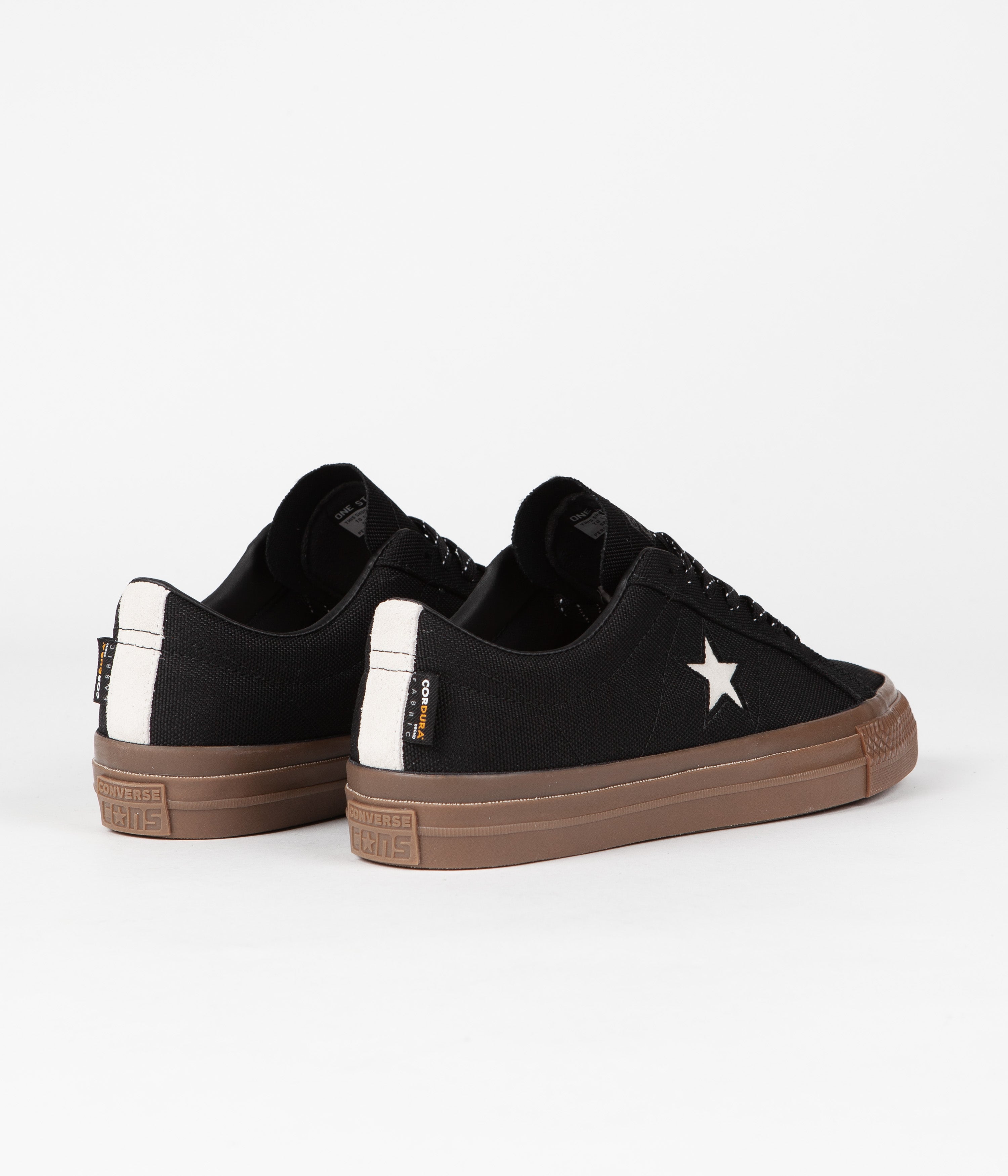 Converse One Star Pro Cordura Canvas Ox Shoes - Stunning Black, White & Dark Gum Combo