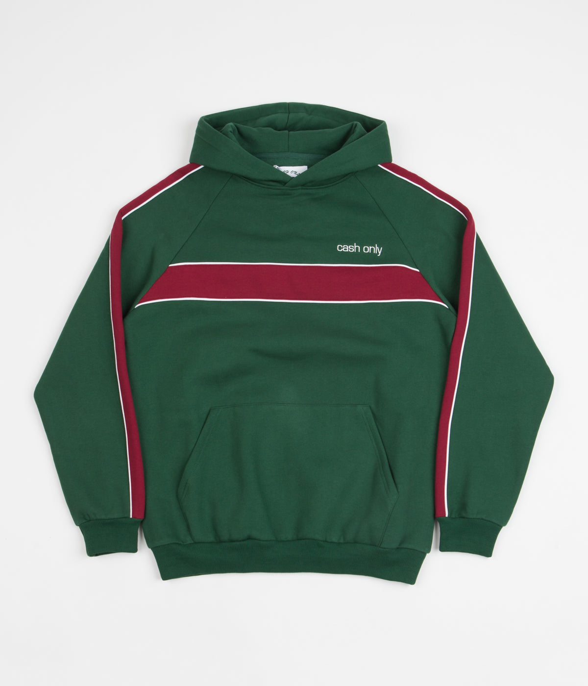 Cash Only Forest Green & Burgundy Panel Hoodie - A Must-Have!