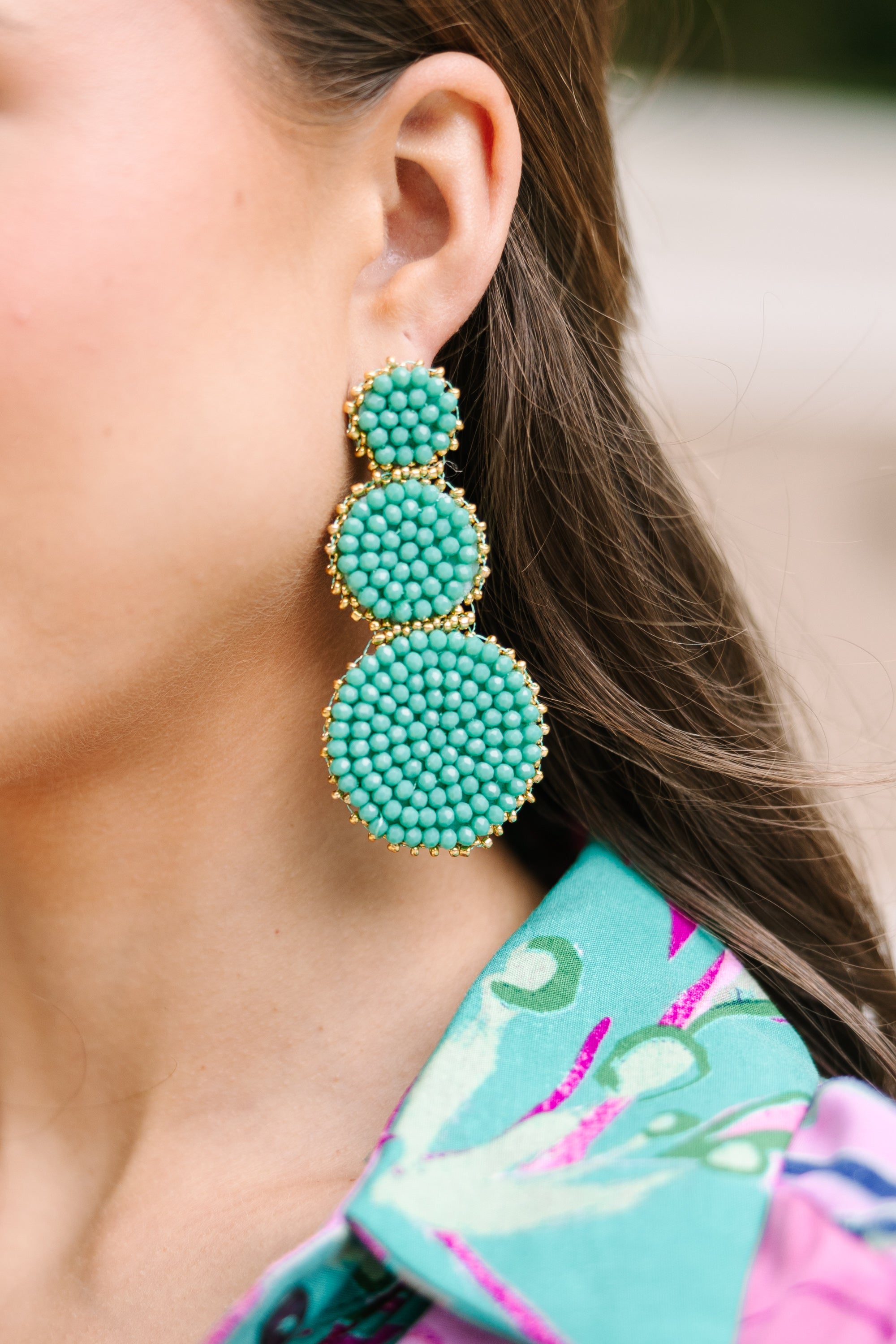 Be The One: Enchanting Green Beaded Earrings