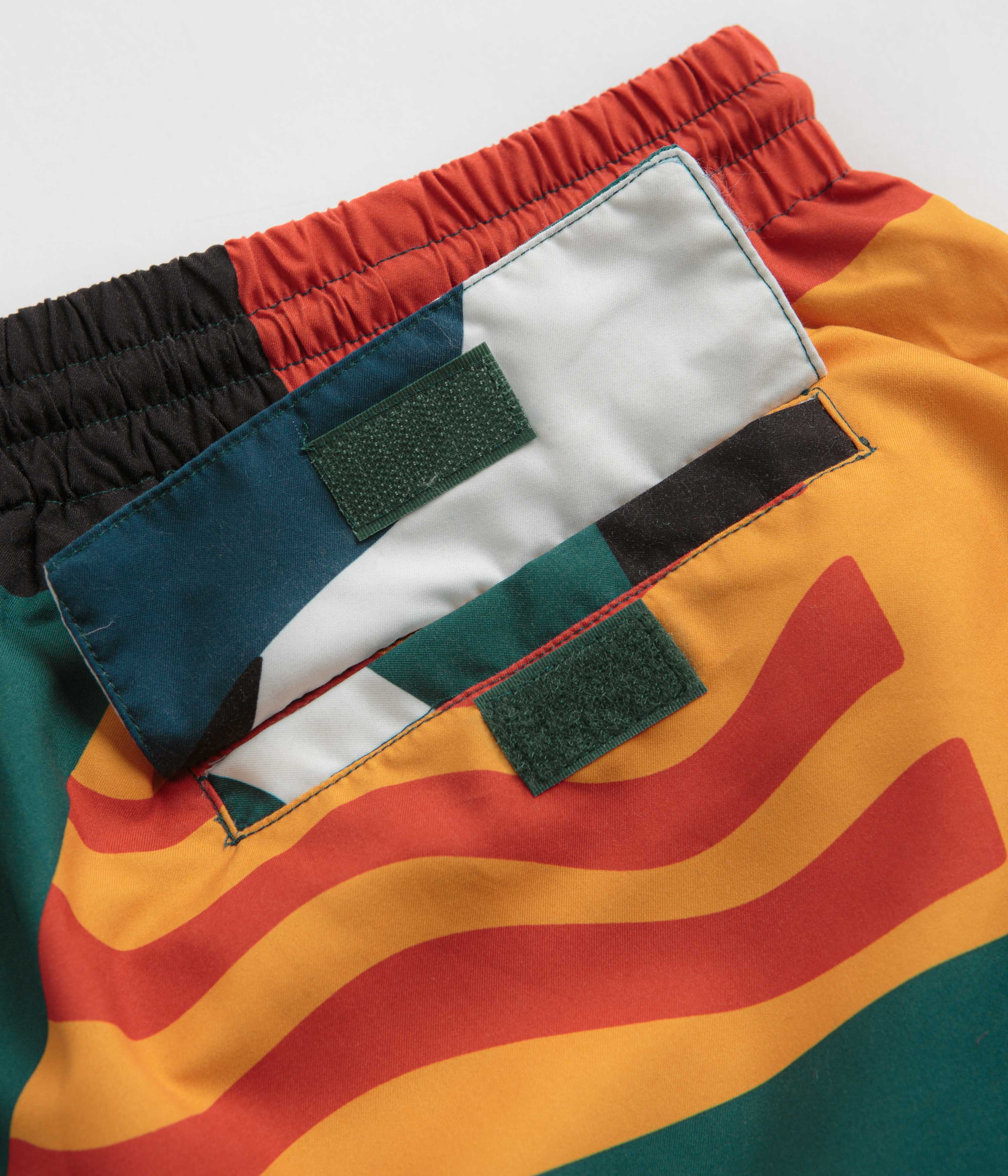 by Parra's Stunning White Multi - Pattern Swim Shorts
