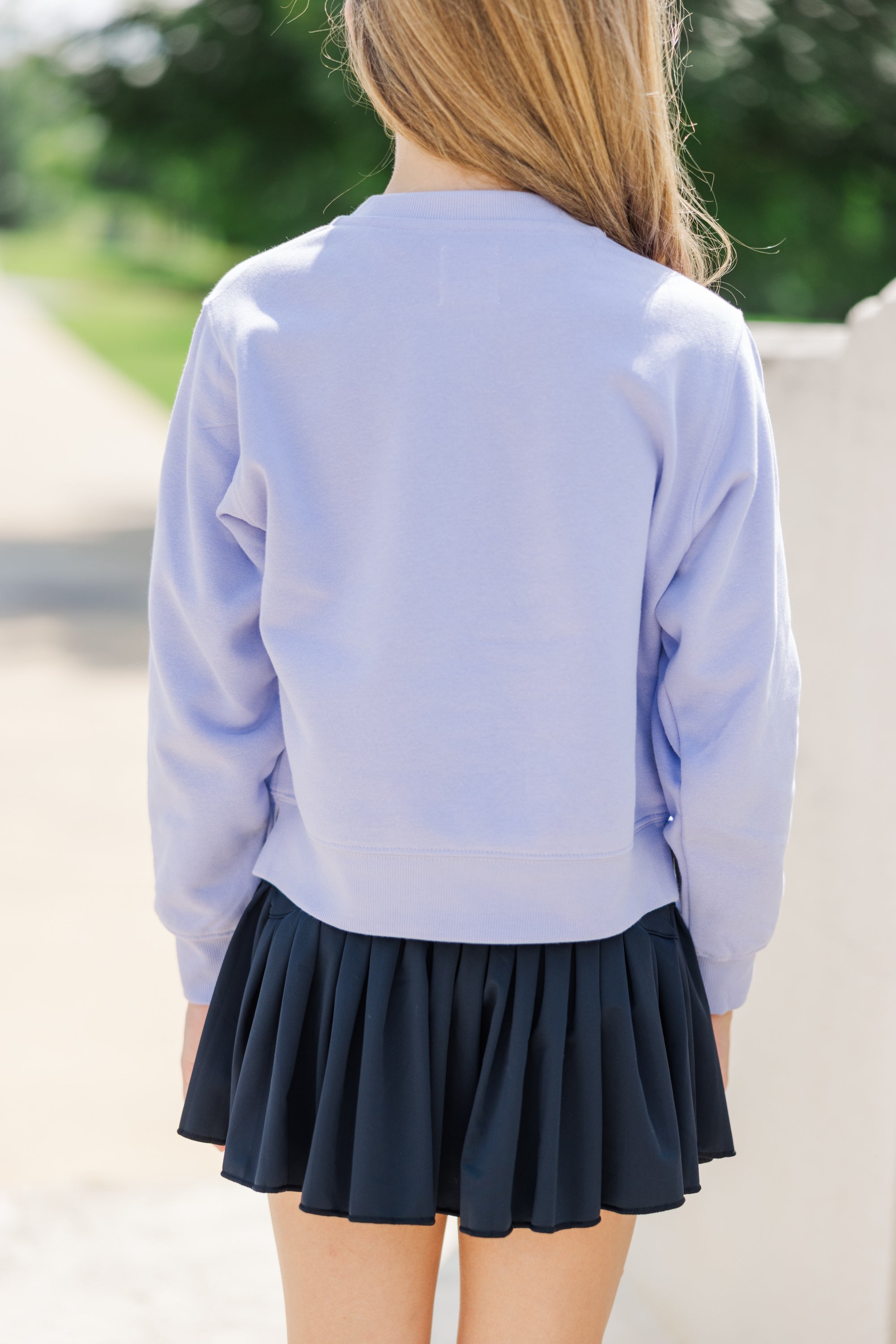Girls' Must-Have: Retro Game Day Lavender Purple Graphic Sweatshirt