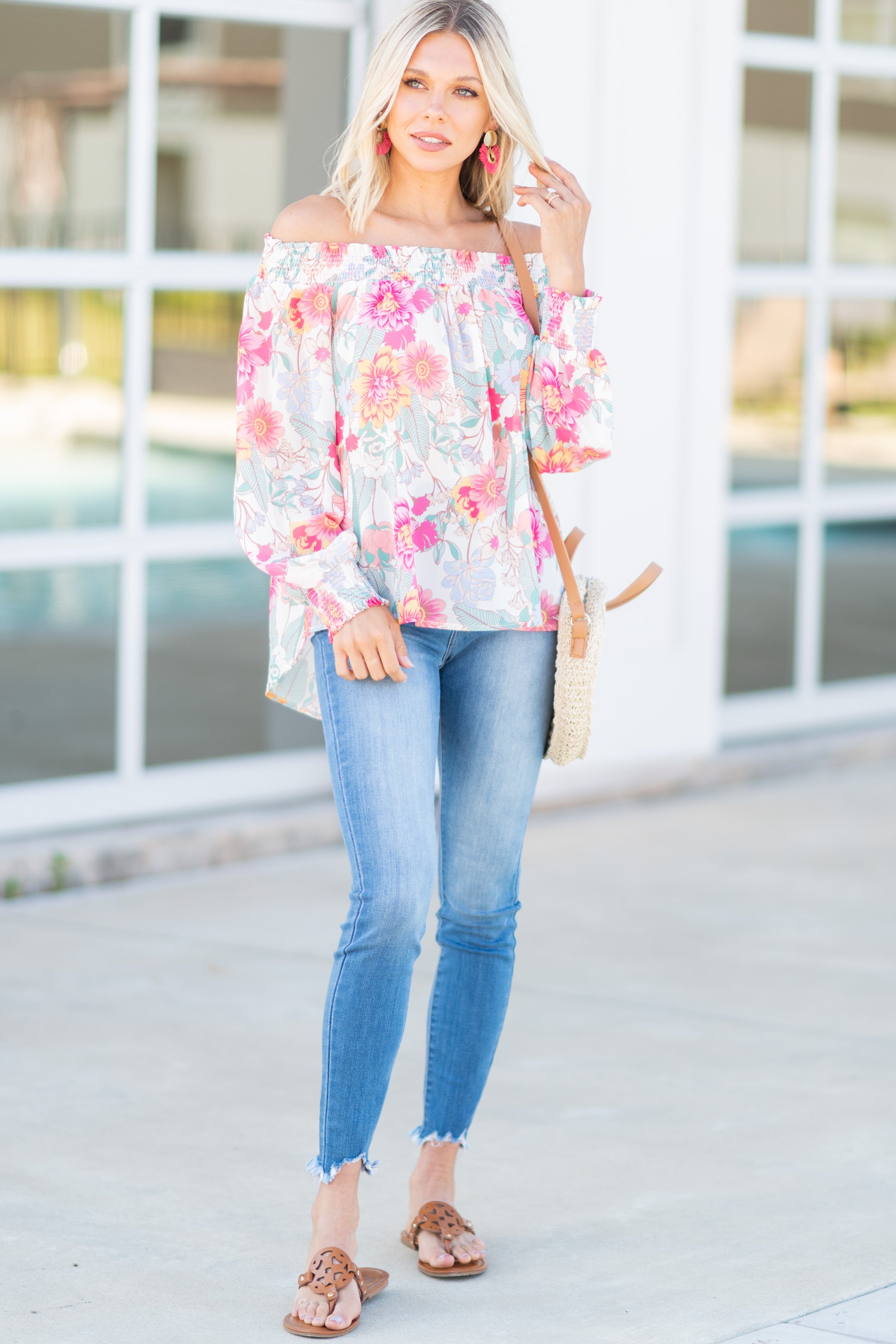 Enchanting Cream White Floral Blouse: Grab Yours Now!
