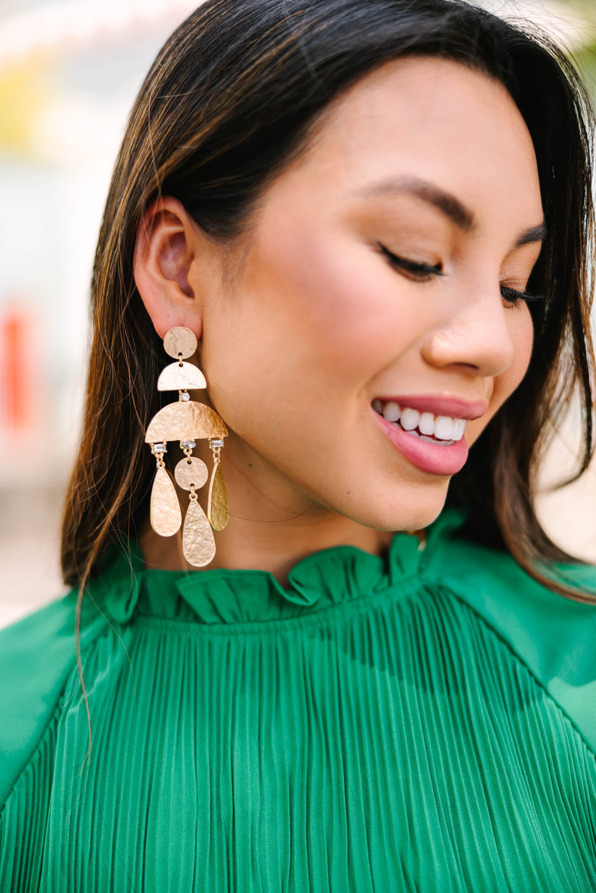 Gorgeous Be There Gold Textured Statement Earrings