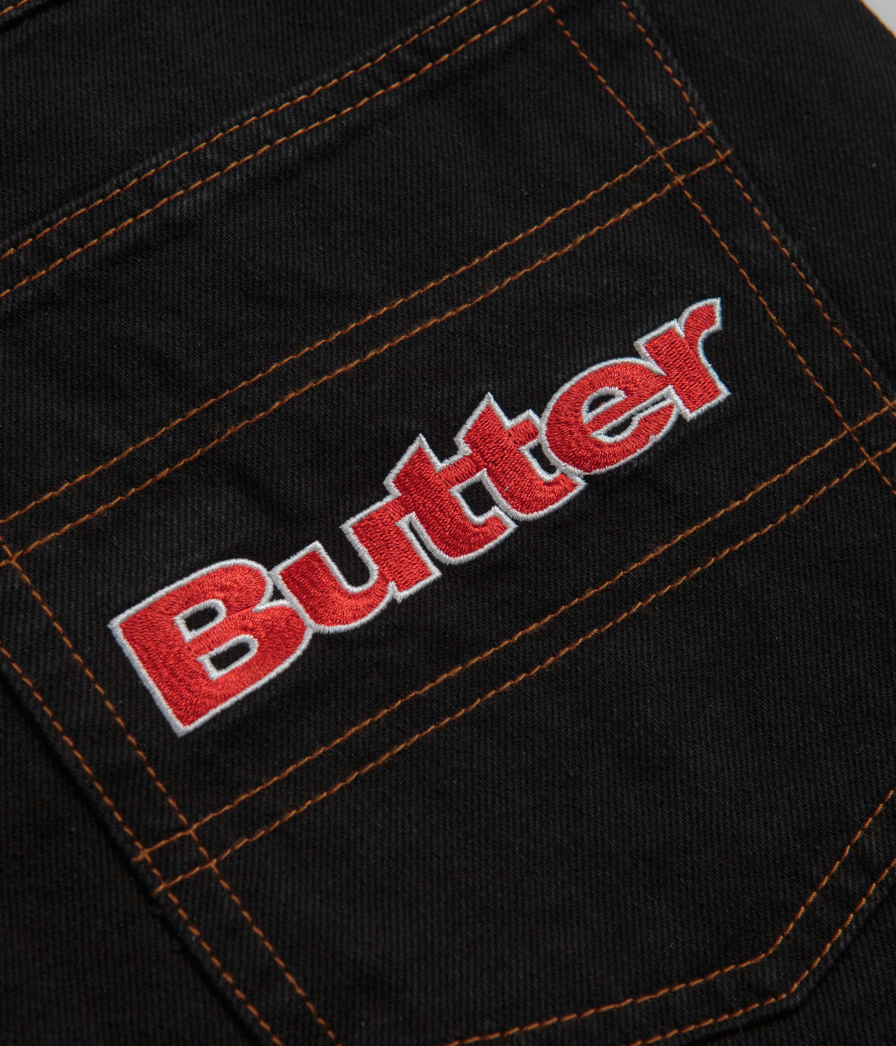 Butter Goods Sorcerer - Stunning Washed Black Baggy Denim Shorts
