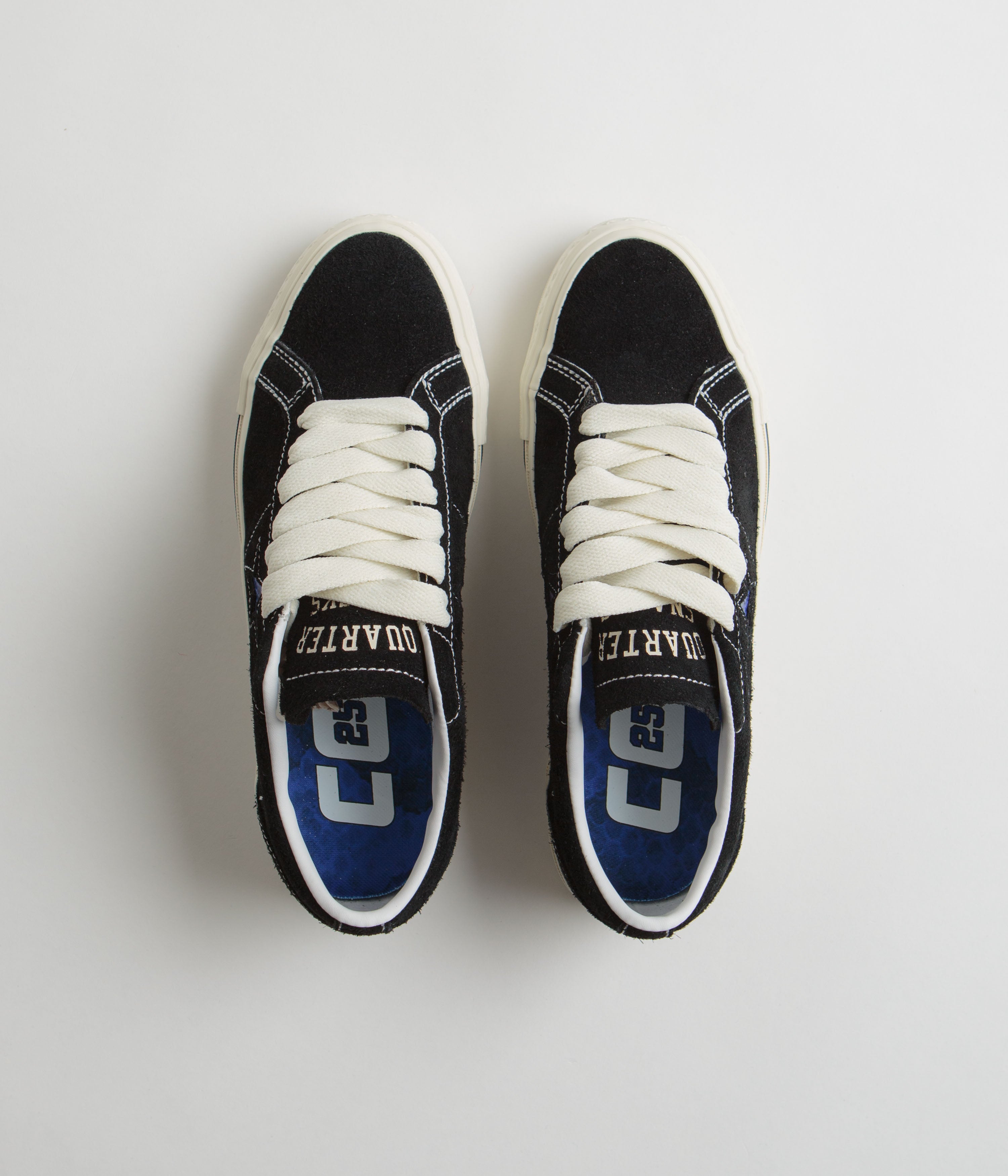 Converse x Quartersnacks One Star Pro Ox Shoes - Stunning Black, Egret & Hyper Blue