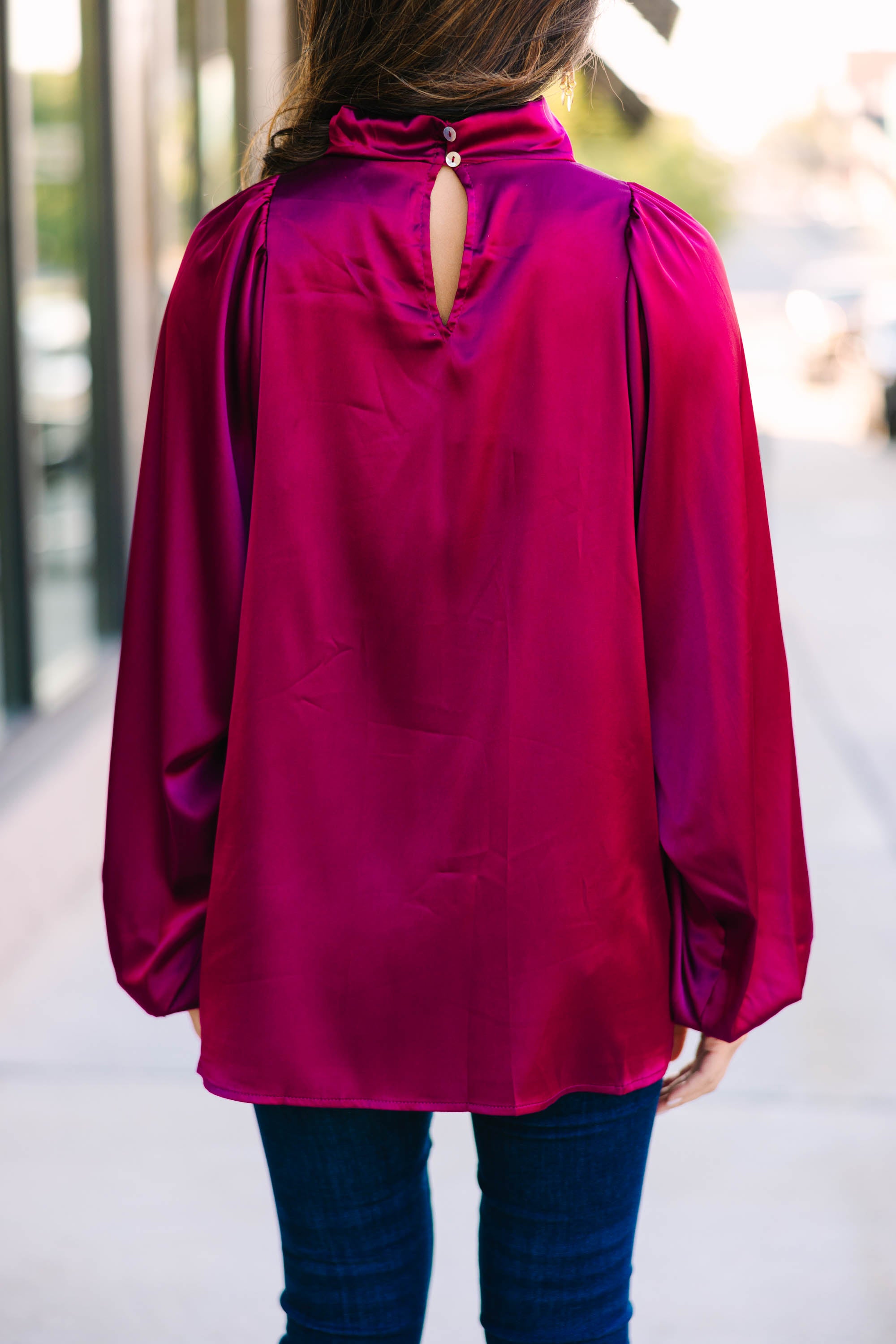 Sangria Red Satin Blouse: Embrace the Joy!