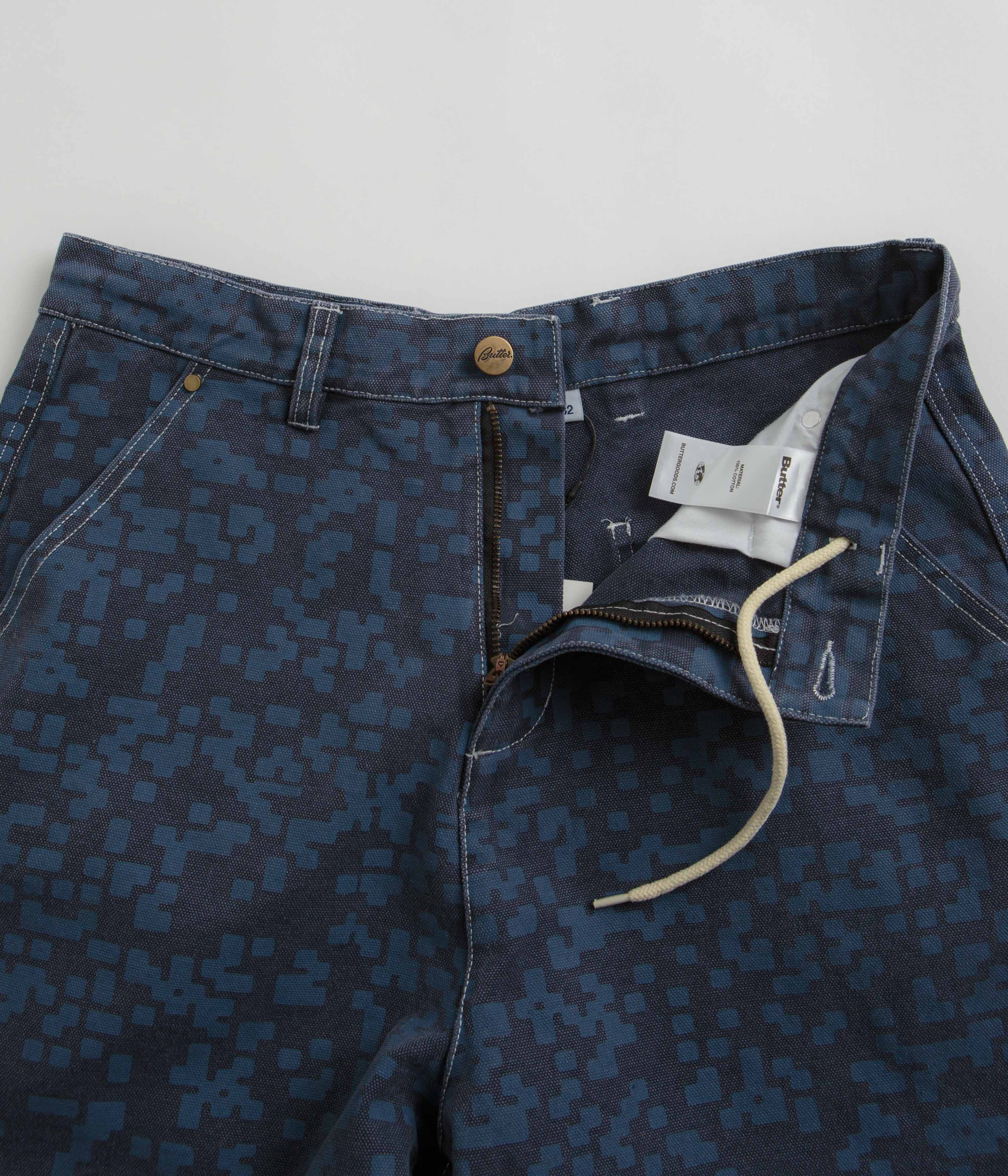 Butter Goods Slate Blue Baggy Work Shorts - A Skate Culture Essential