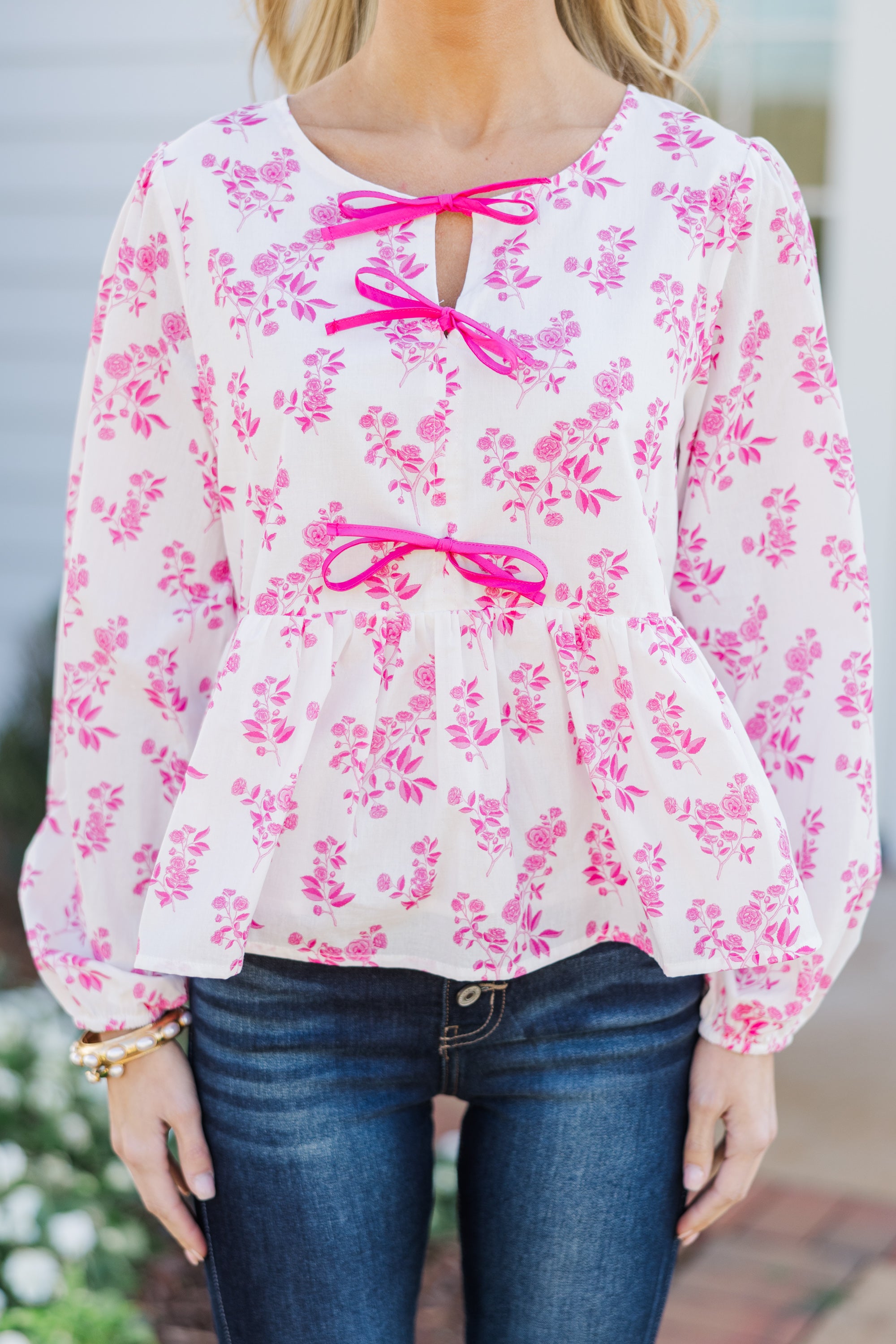 Fabulous Pink Toile Blouse for Stylish Days
